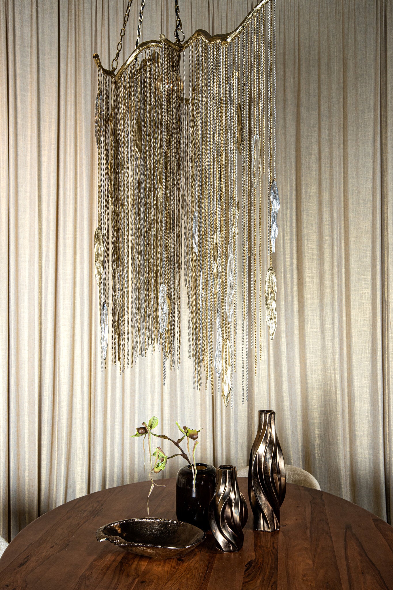 Wilco Brass casted alu hanging lamp chains wide PTMD