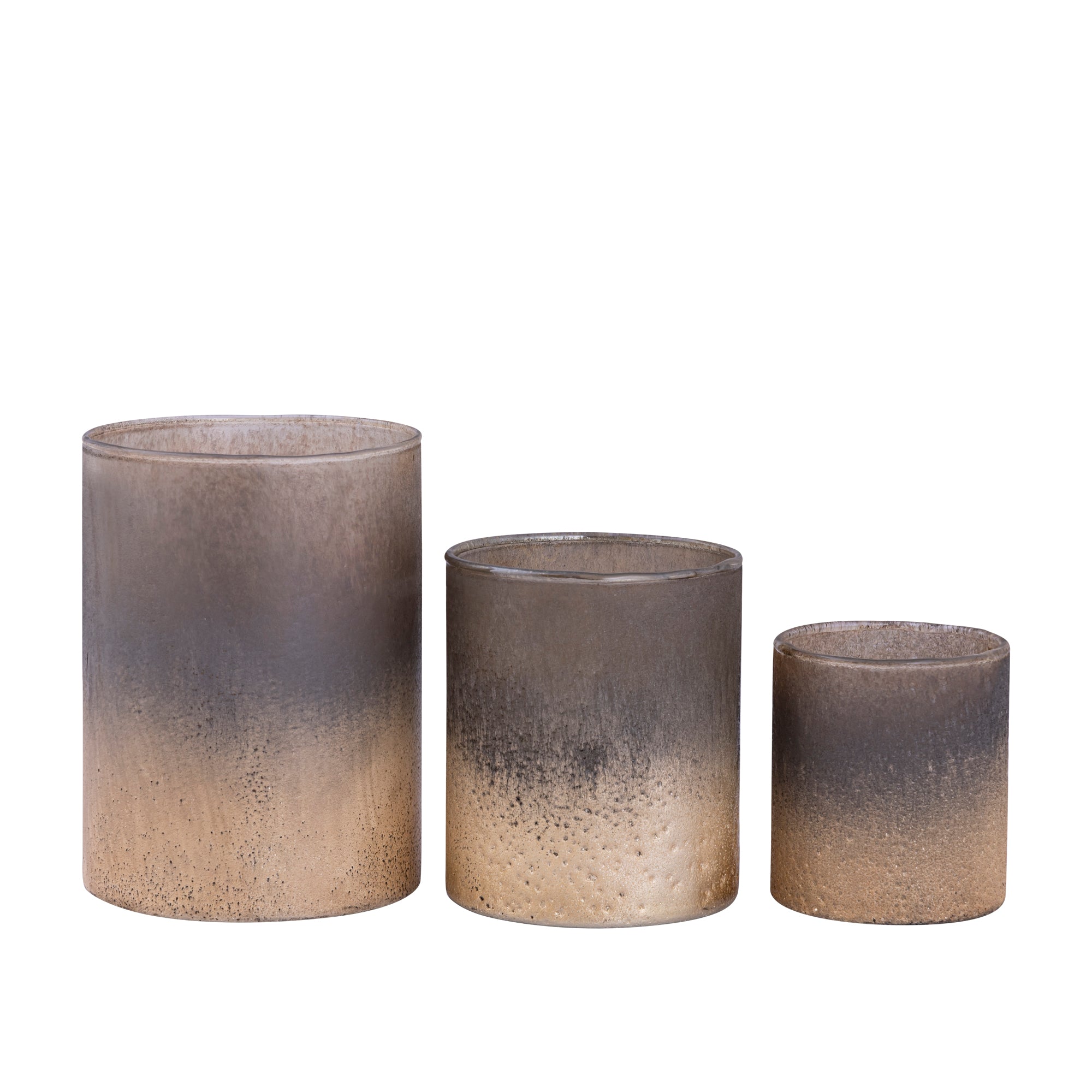 Monroe Black Glass Theelichthouder Set van 3 PTMD