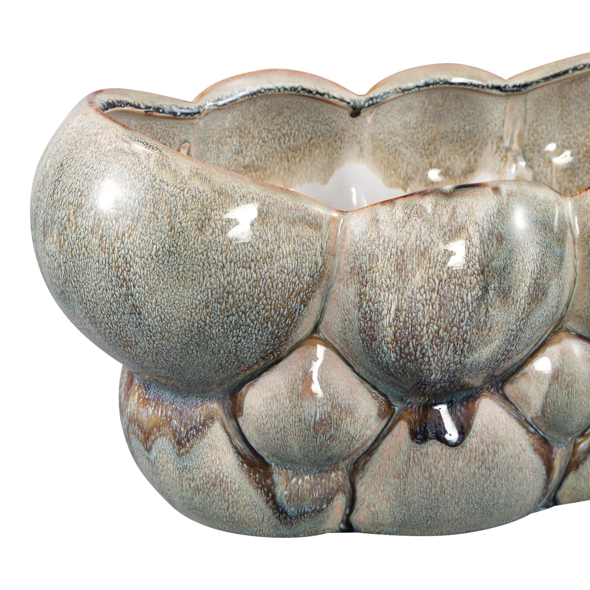Jodie Green Ceramic Oval Outdoor Candle Circles Dripping L PTMD