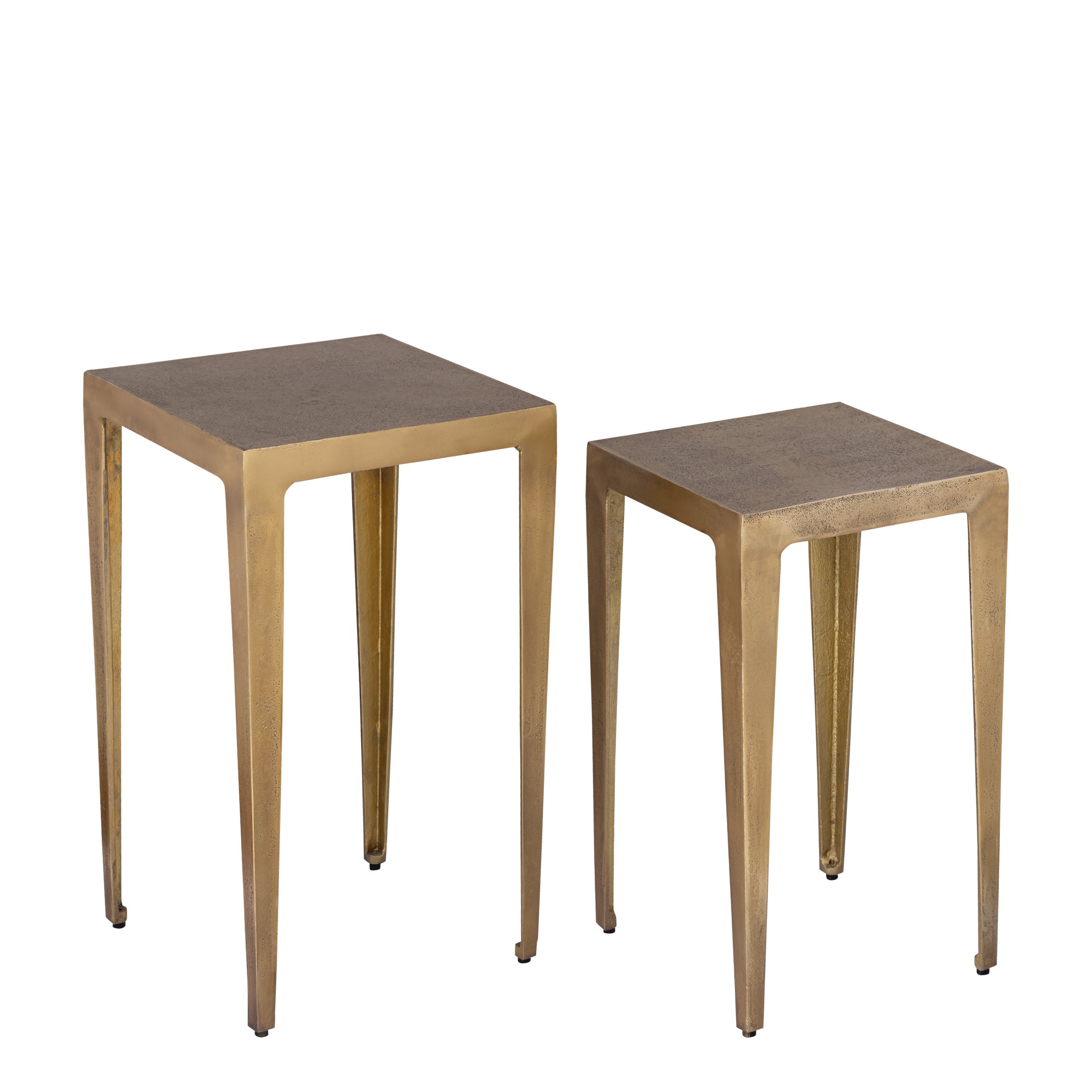 Bijzettafel Rivva - Aluminium - Messing - Set van 2 PTMD
