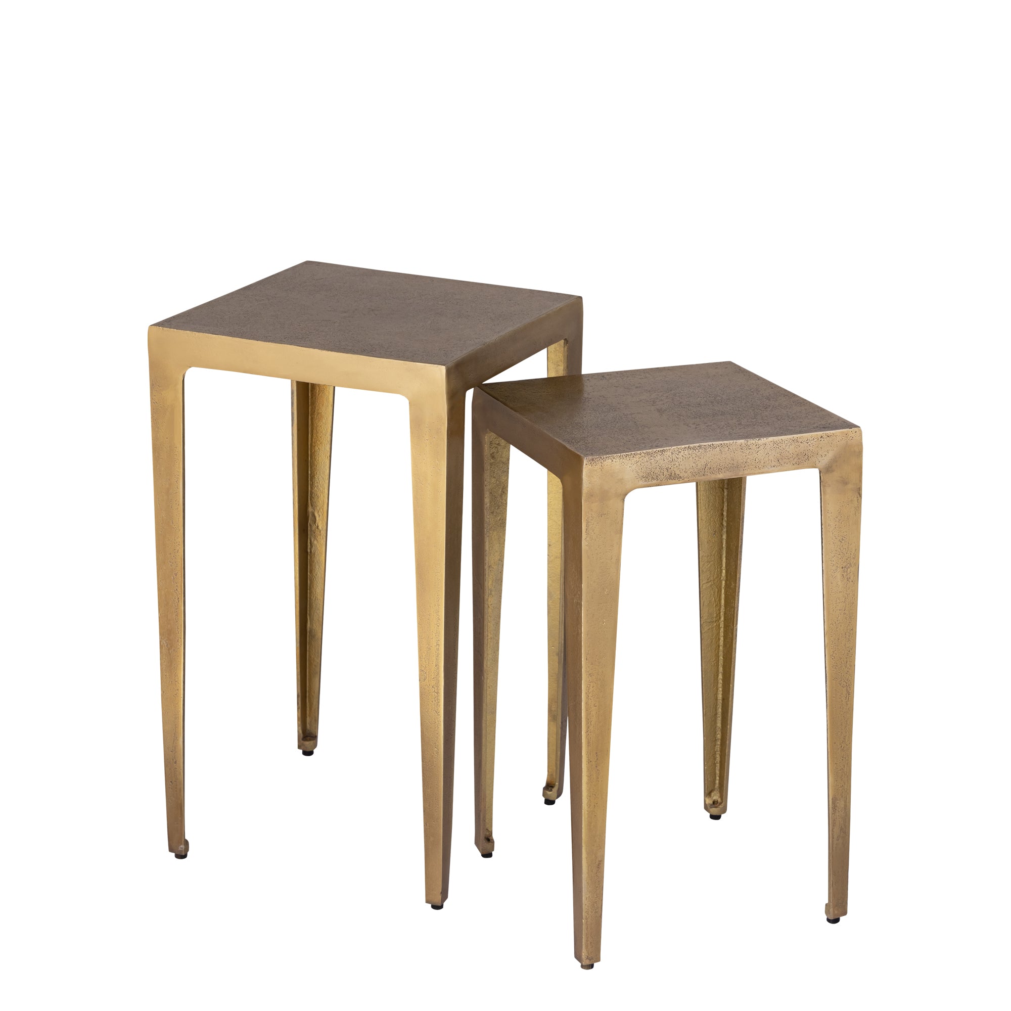 Bijzettafel Rivva - Aluminium - Messing - Set van 2 PTMD