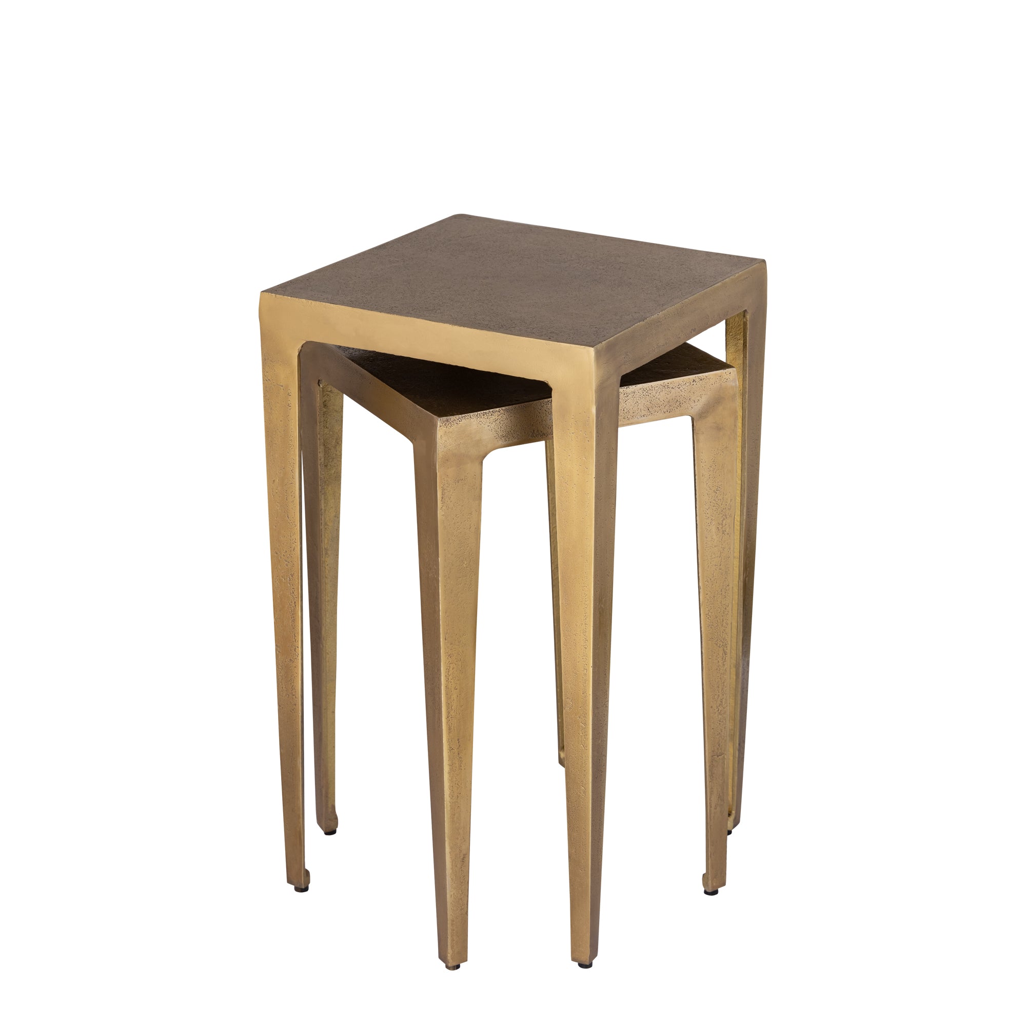 Bijzettafel Rivva - Aluminium - Messing - Set van 2 PTMD