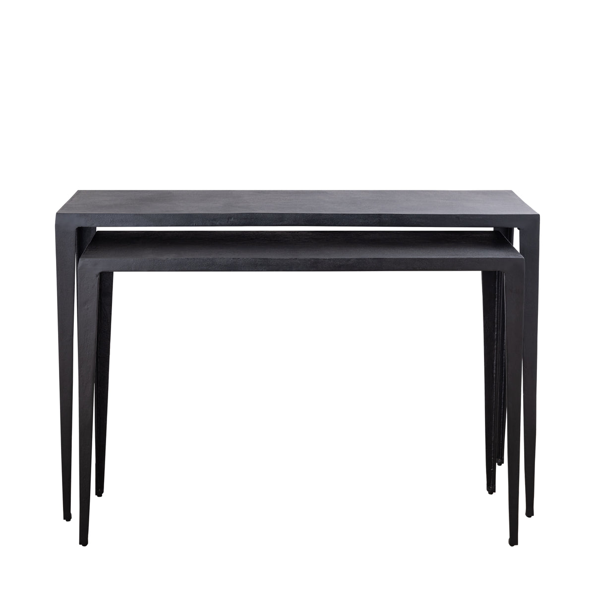 Sidetable Rivva - Aluminium - Zwart - Set van 2 PTMD