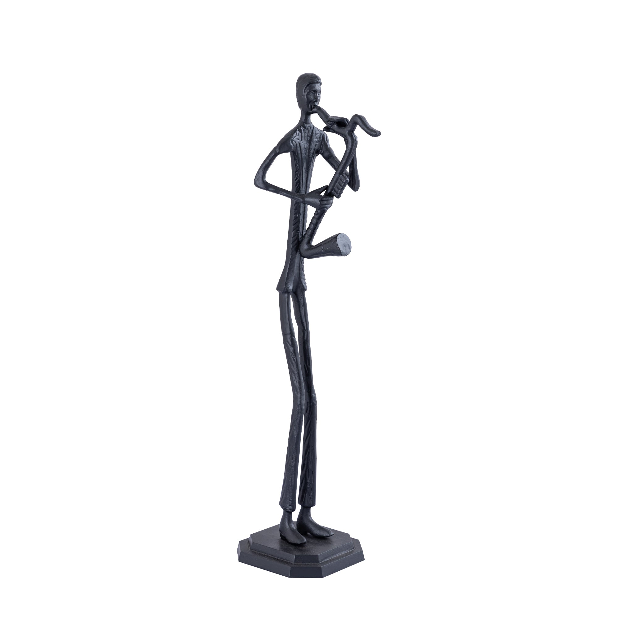Kali Black casted alu statue man with saxophone PTMD