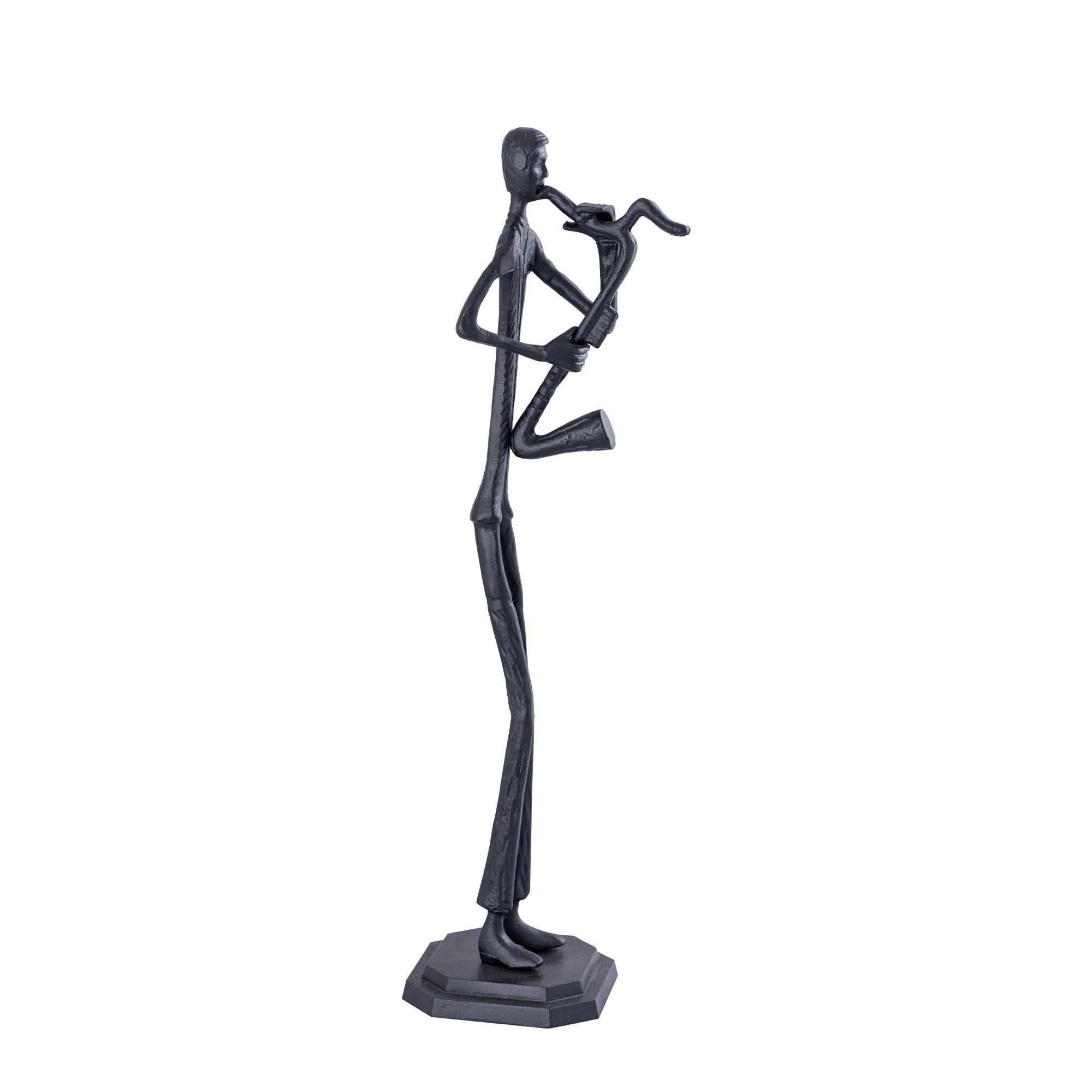 Kali Black casted alu statue man with saxophone PTMD