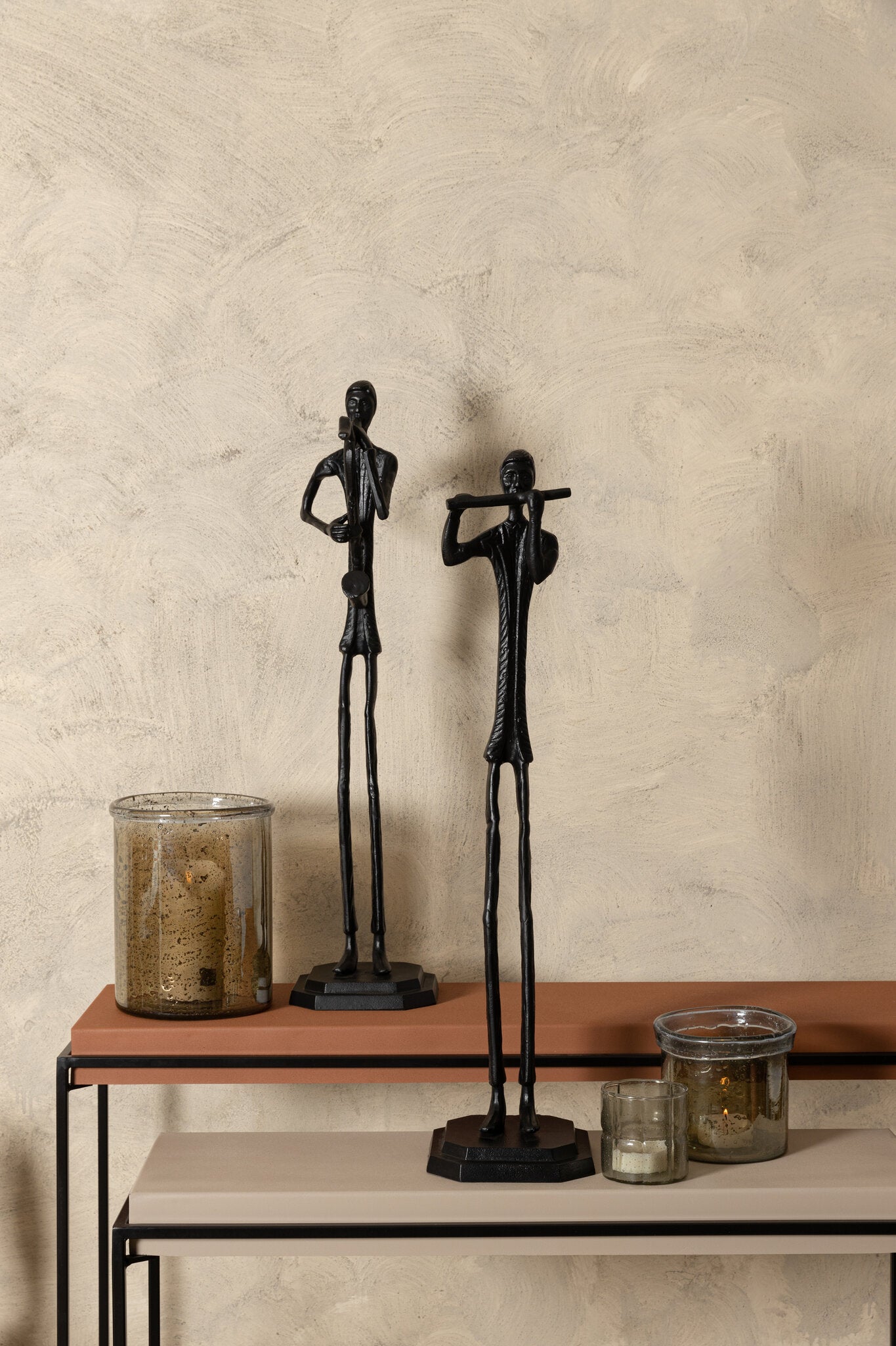 Kali Black casted alu statue man with flute PTMD