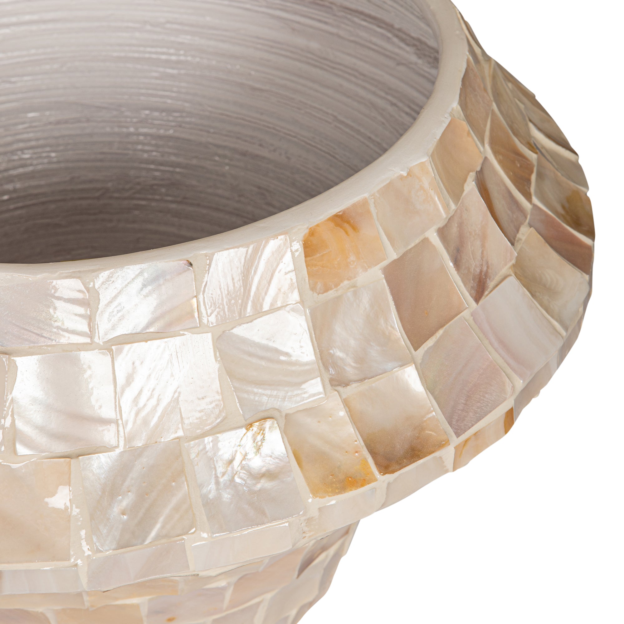 Daven Cream Poly Shell Bamboo Pot Rond Low Medium PTMD