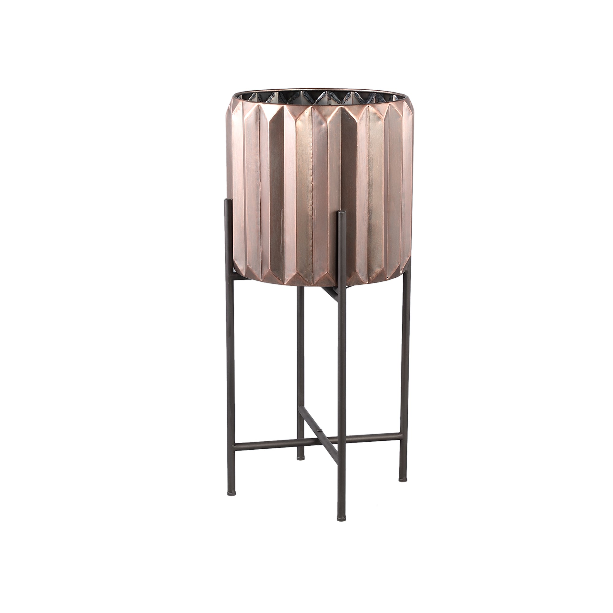 Eleyza Copper Rond Iron Pot Op Metaal Base M Dia 31xH66cm PTMD