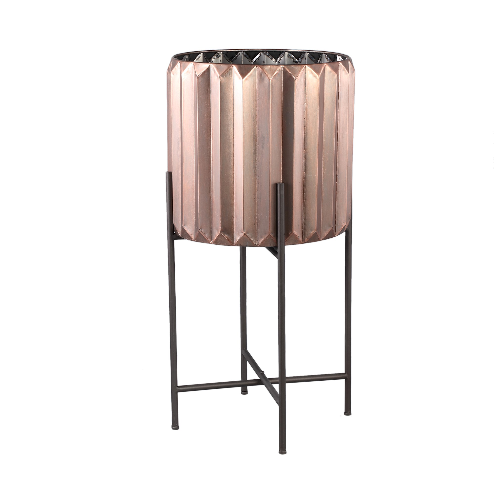 Eleyza Copper Rond Iron Pot Op Metaal Base L Dia37.0 x H74cm PTMD