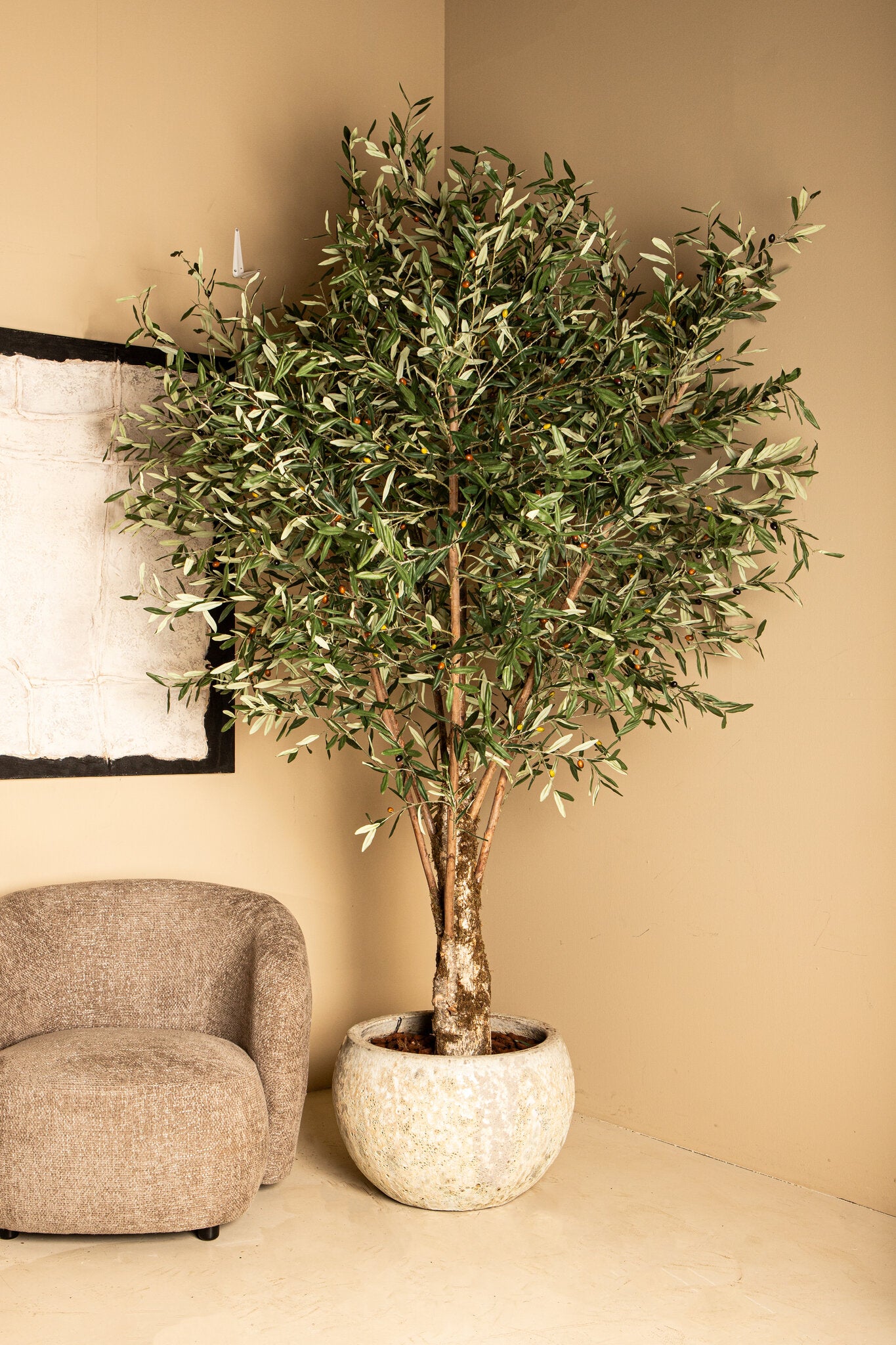Tree Green Olive Tree in plastic pot 140x140x265cm PTMD