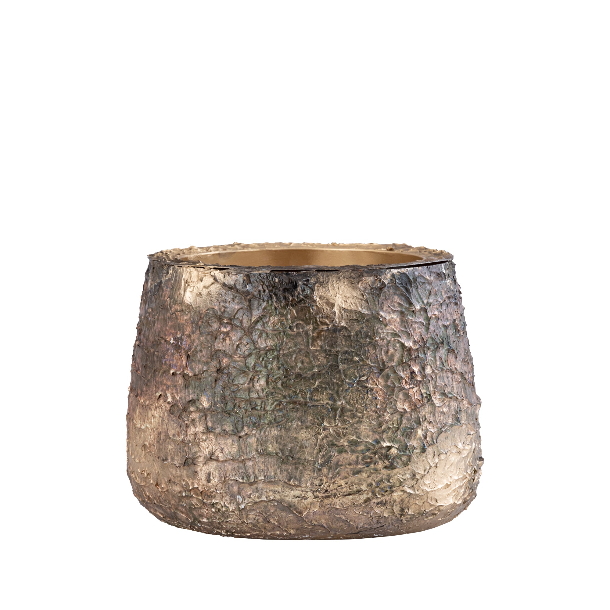 Simona Gold Antique Iron Pot Low S 27x27.x20cm PTMD