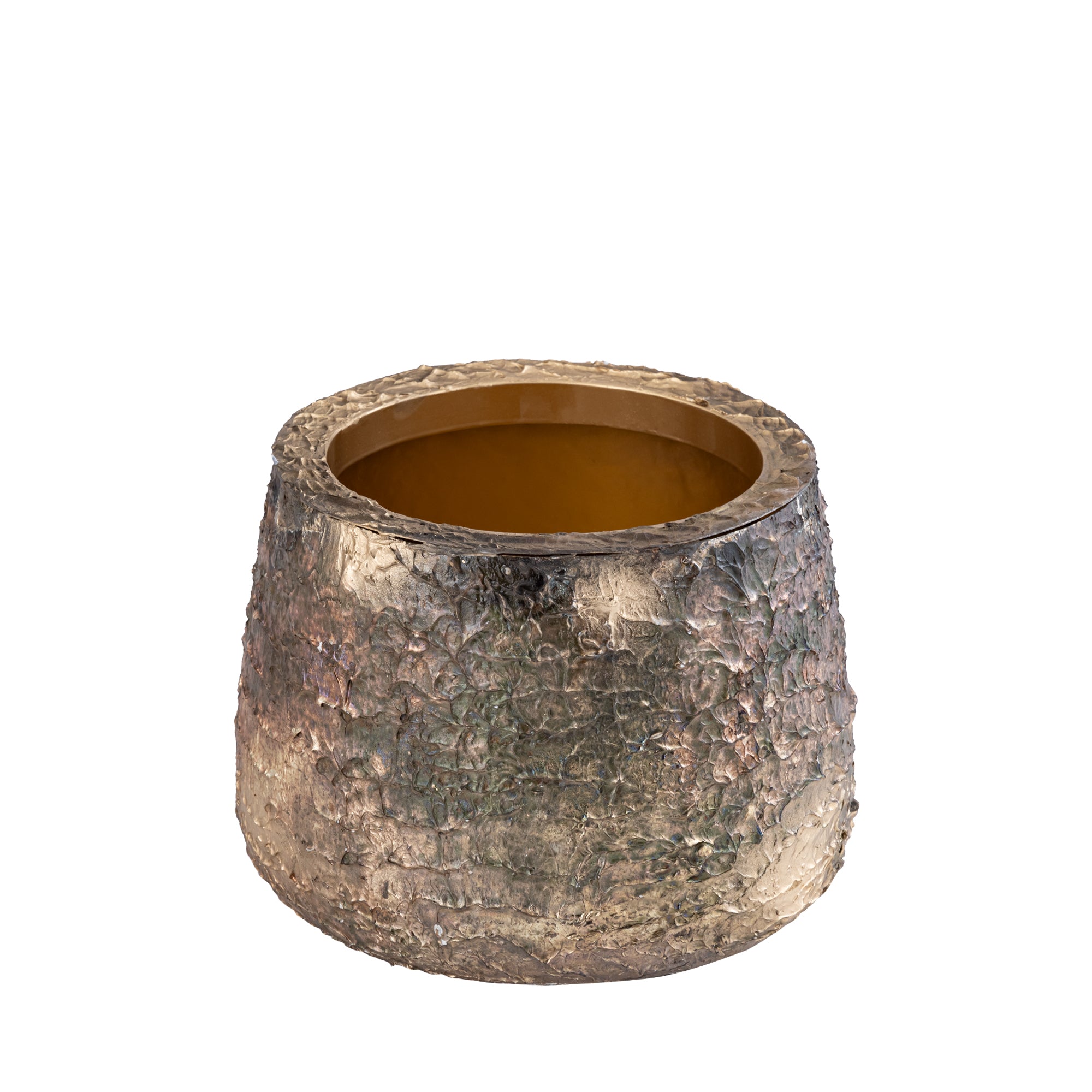 Simona Gold Antique Iron Pot Low S 27x27.x20cm PTMD