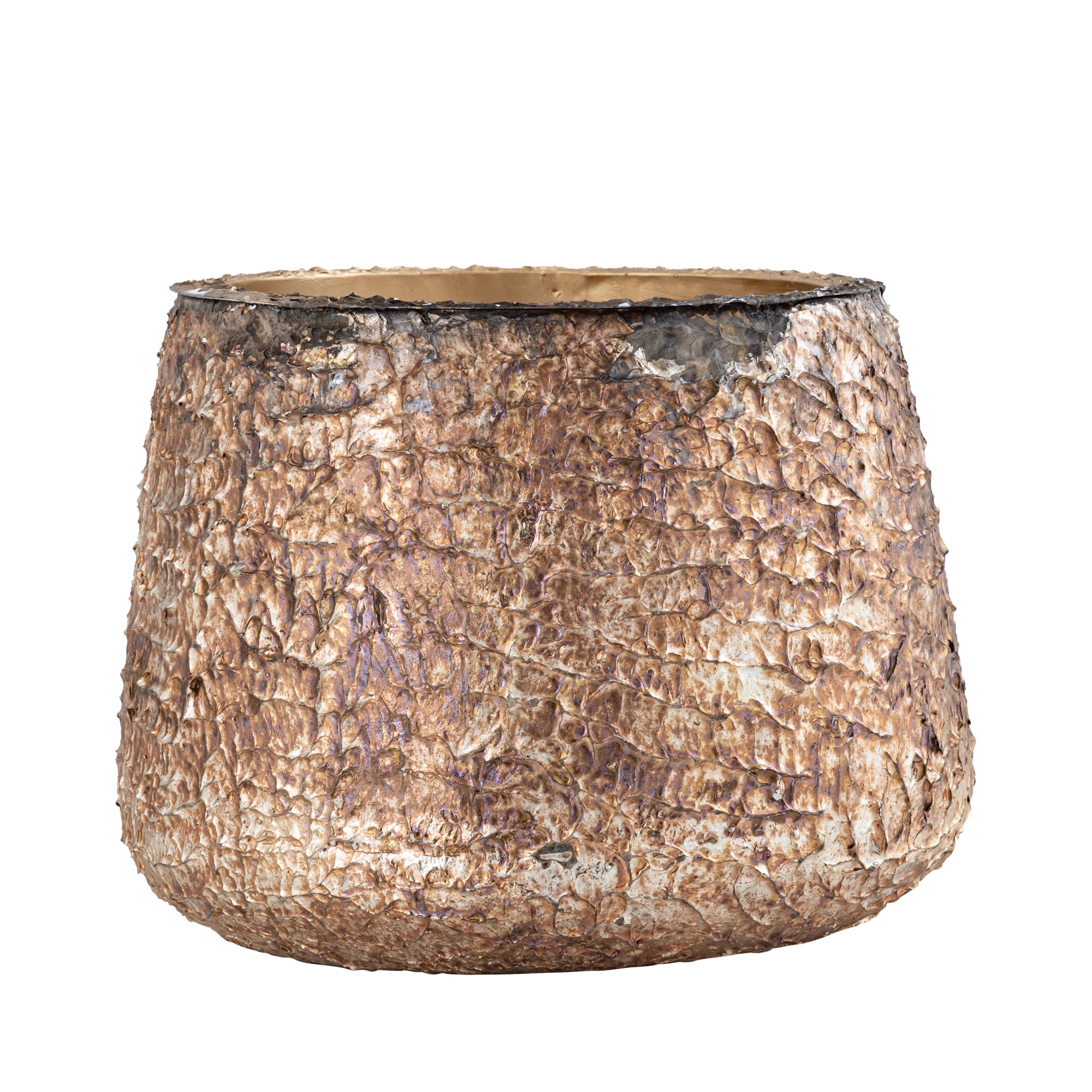 Simona Gold Antique Iron Pot Low L 35x35x26cm PTMD