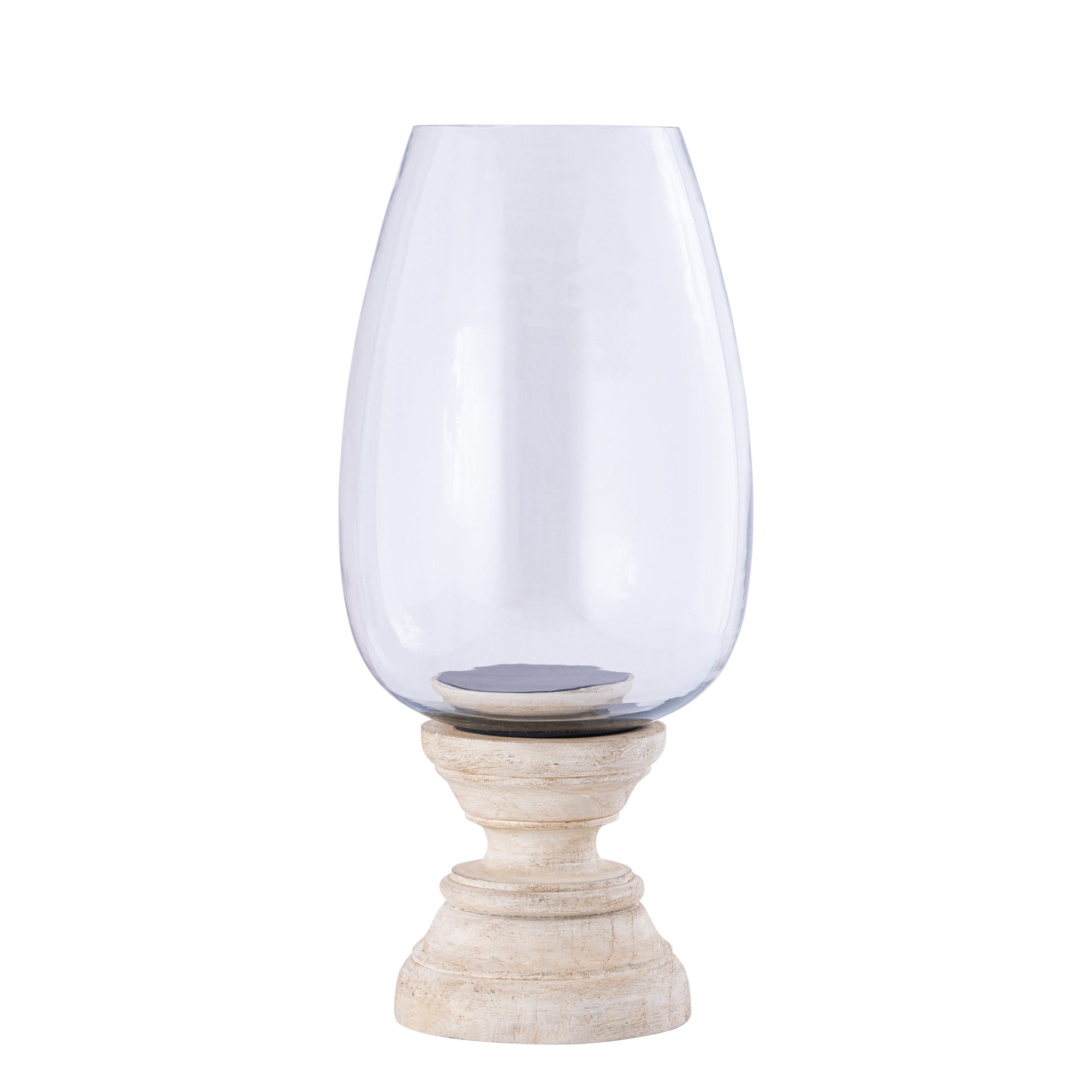 Windlicht Qez Mangohout Crème XL Ø20x44cm PTMD