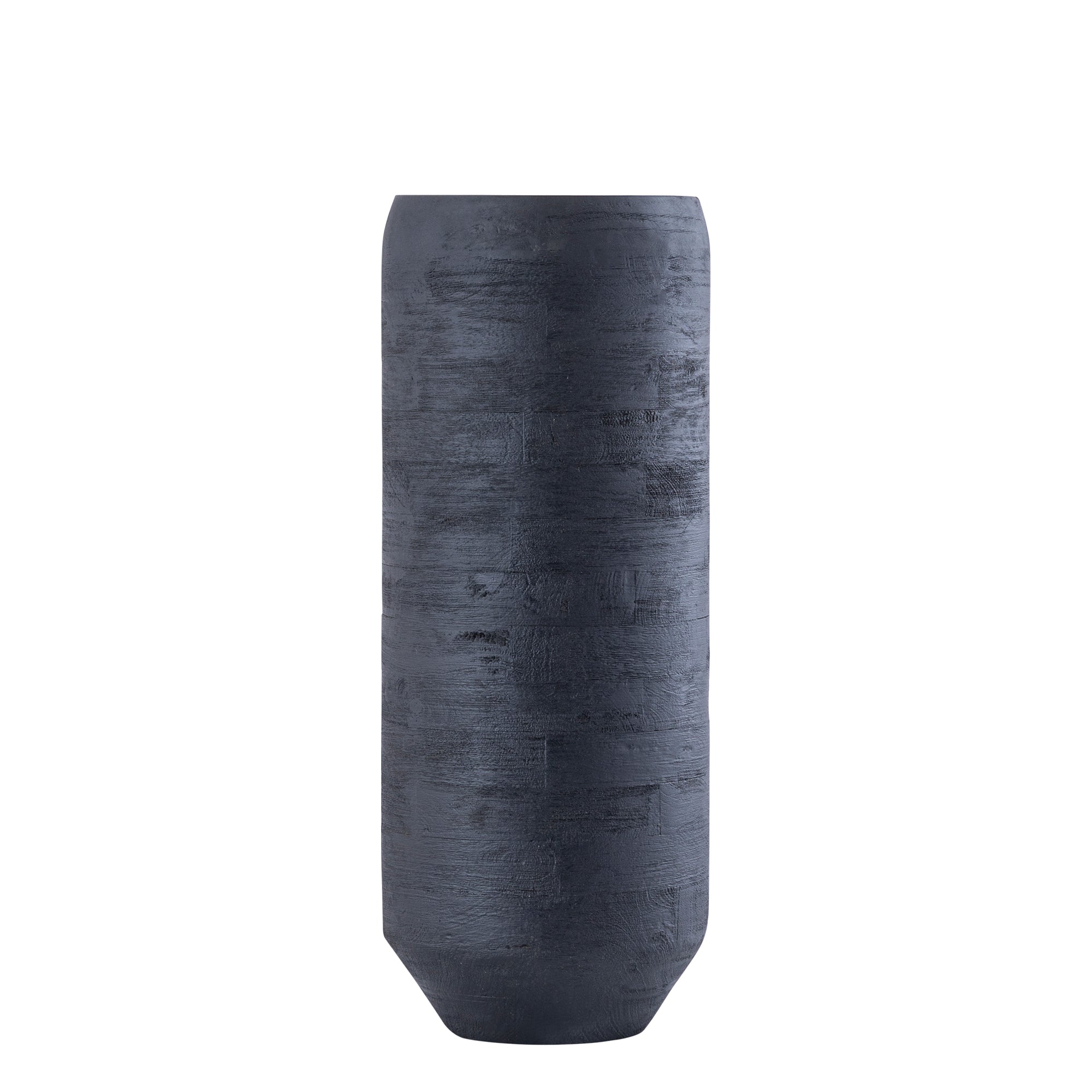 Gerd Black Mango Wood Pot Rounded Border M Dia24cmxH60cm PTMD