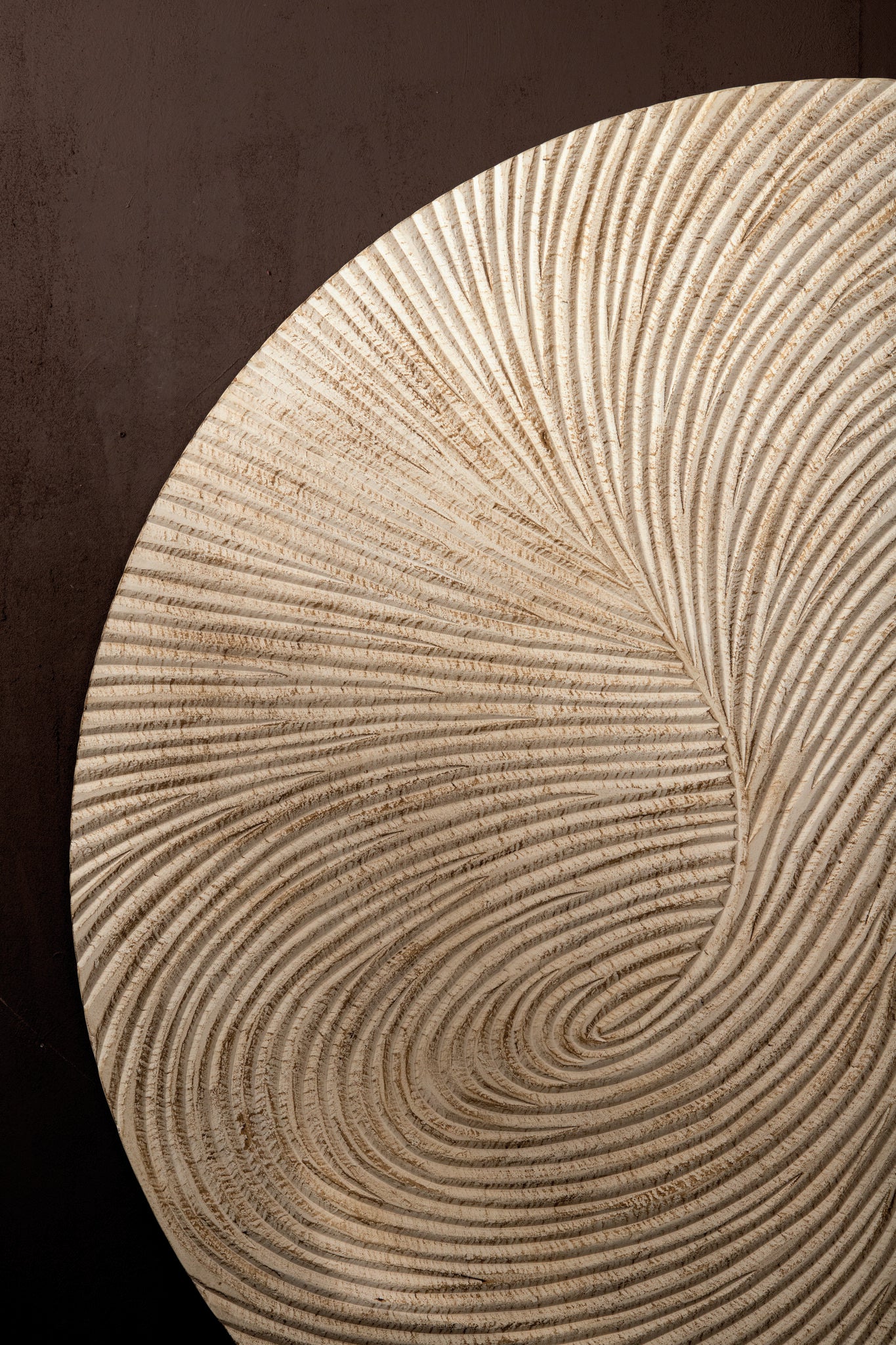 Wandpaneel Wiktor M - Ø120cm - MDF - Wit - PTMD