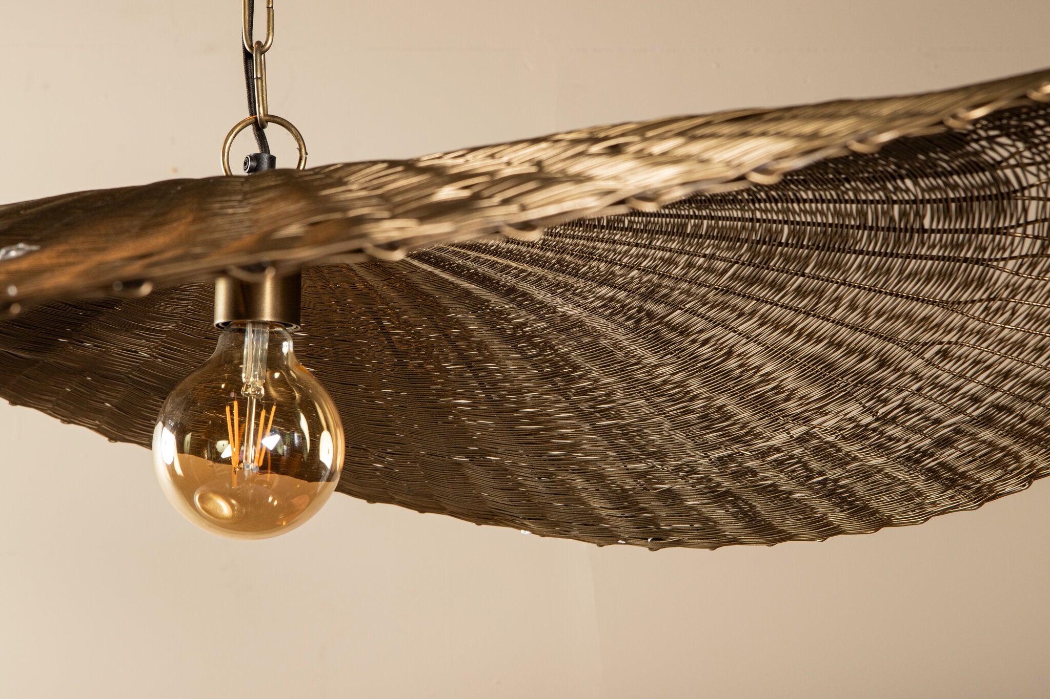 Shauney Gold iron wavy hanging lamp round L PTMD
