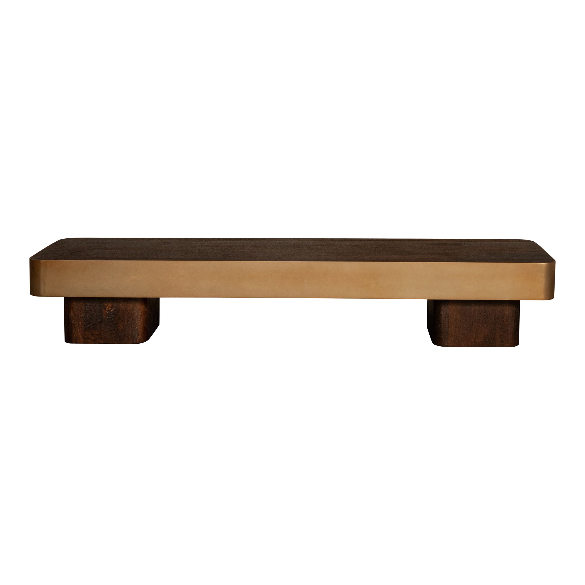 Warren Salontafel Bruin Hout met Goud Metaal PTMD