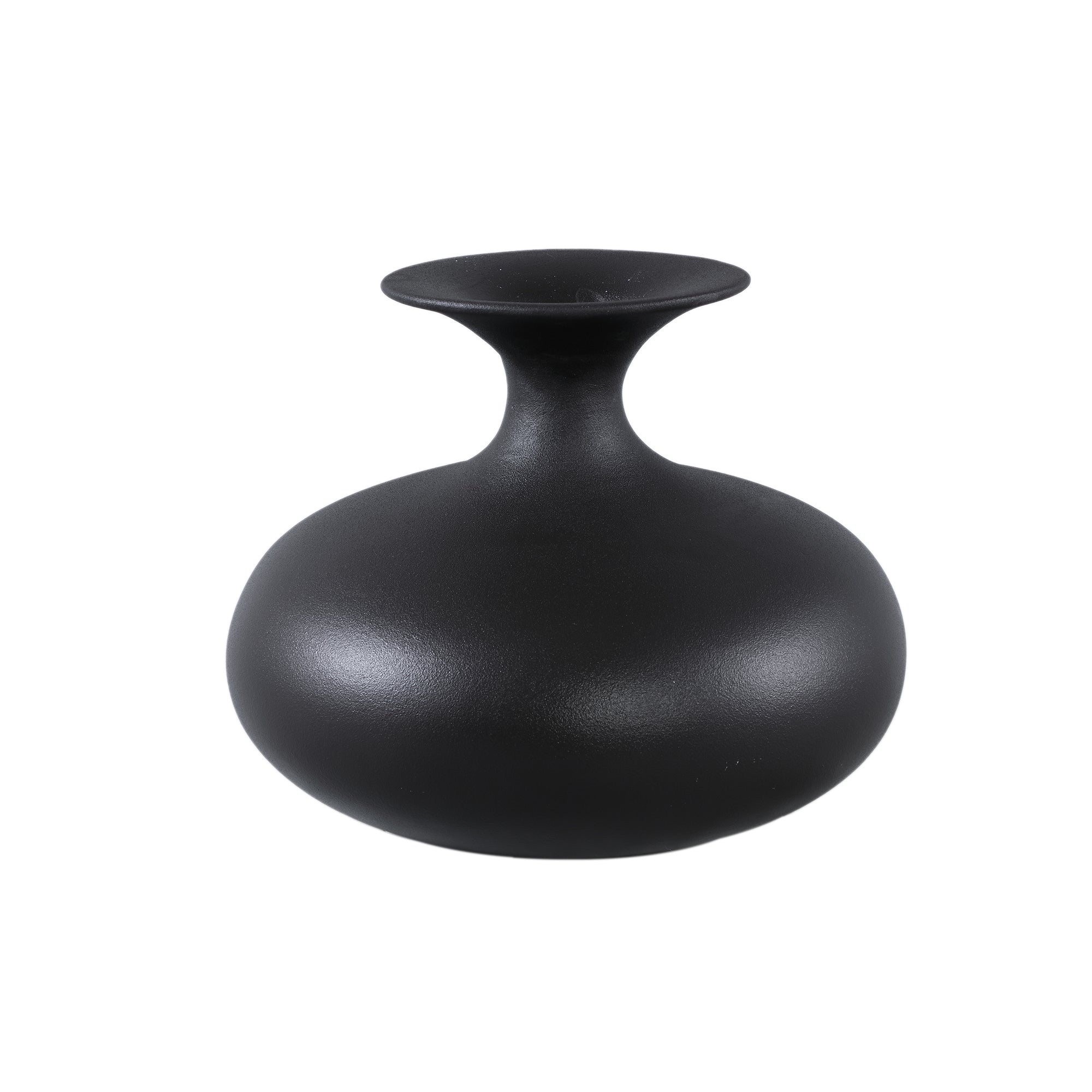 Lyndsay Black Round Shaped Ceramic Pot Bulb High PTMD