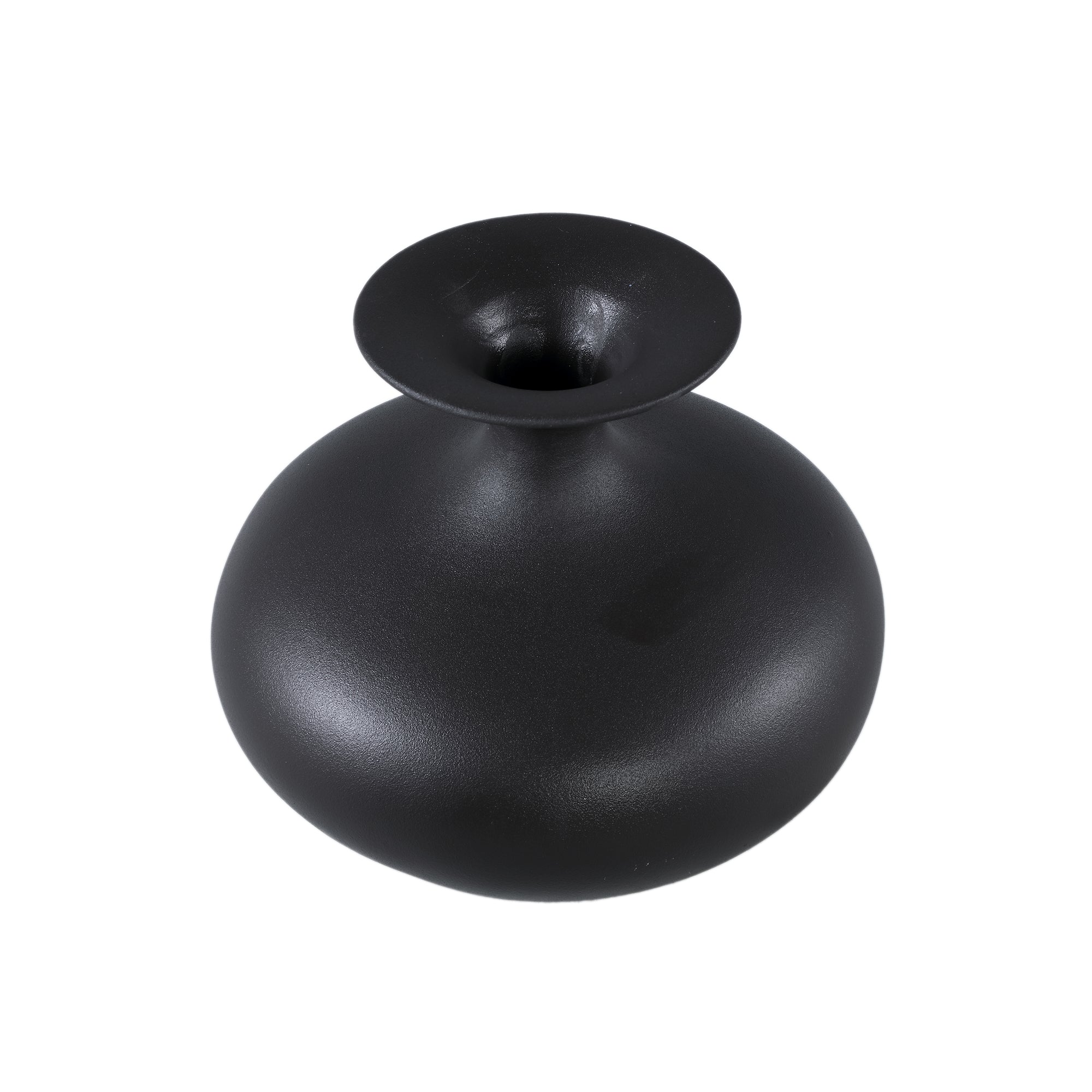 Lyndsay Black Round Shaped Ceramic Pot Bulb High PTMD