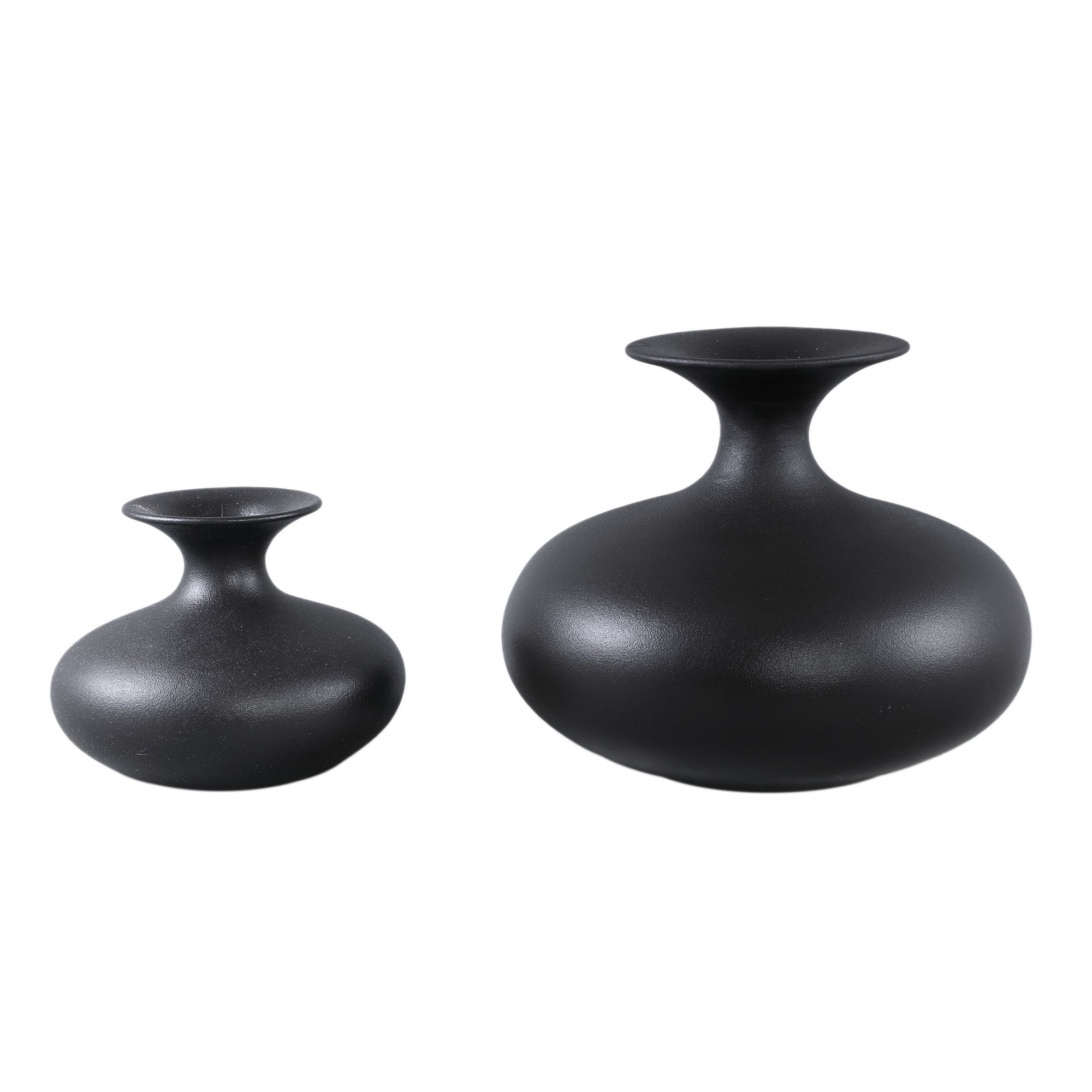Lyndsay Black Round Shaped Ceramic Pot Bulb High PTMD