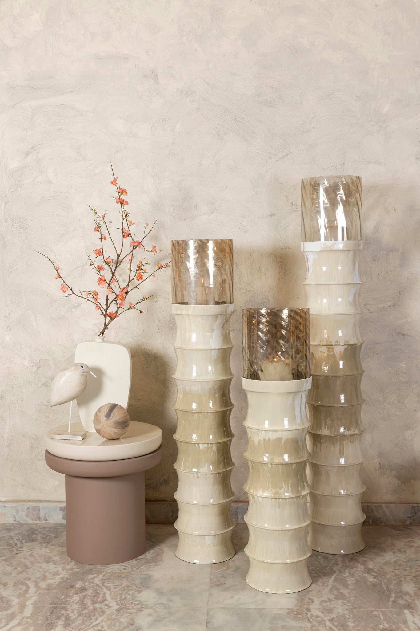Windlicht Kaylyne Crème Emaille Small PTMD