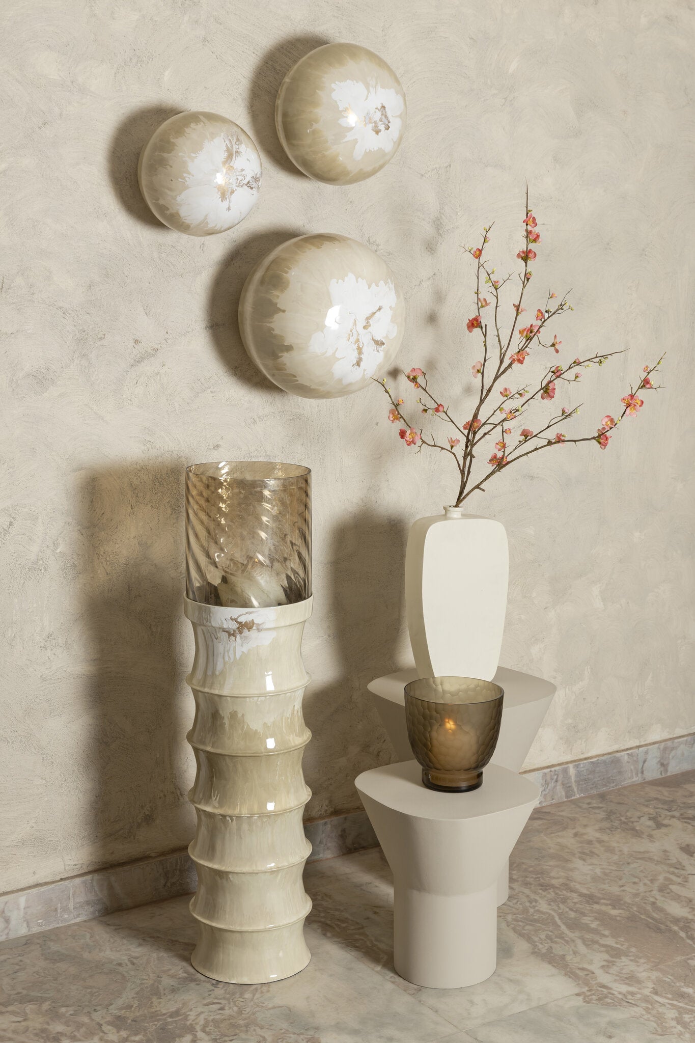 Windlicht Kaylyne Crème Emaille Small PTMD