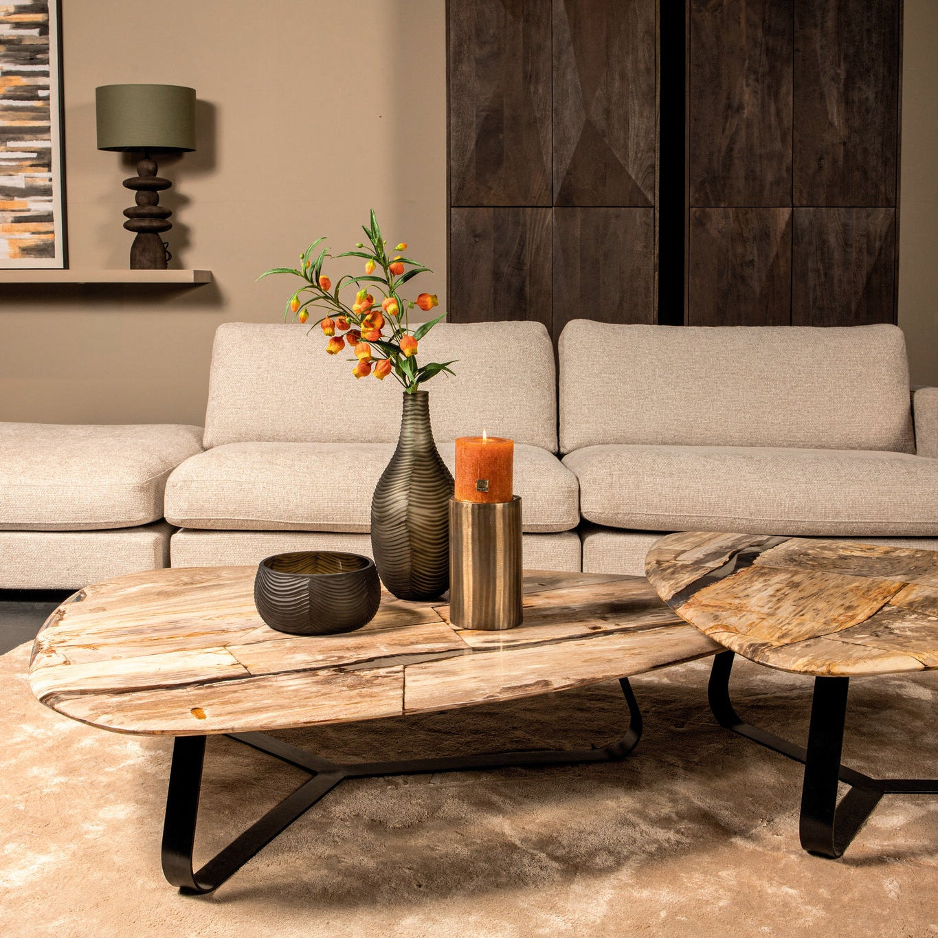 Salontafel Deeba petrified wood 130 PTMD