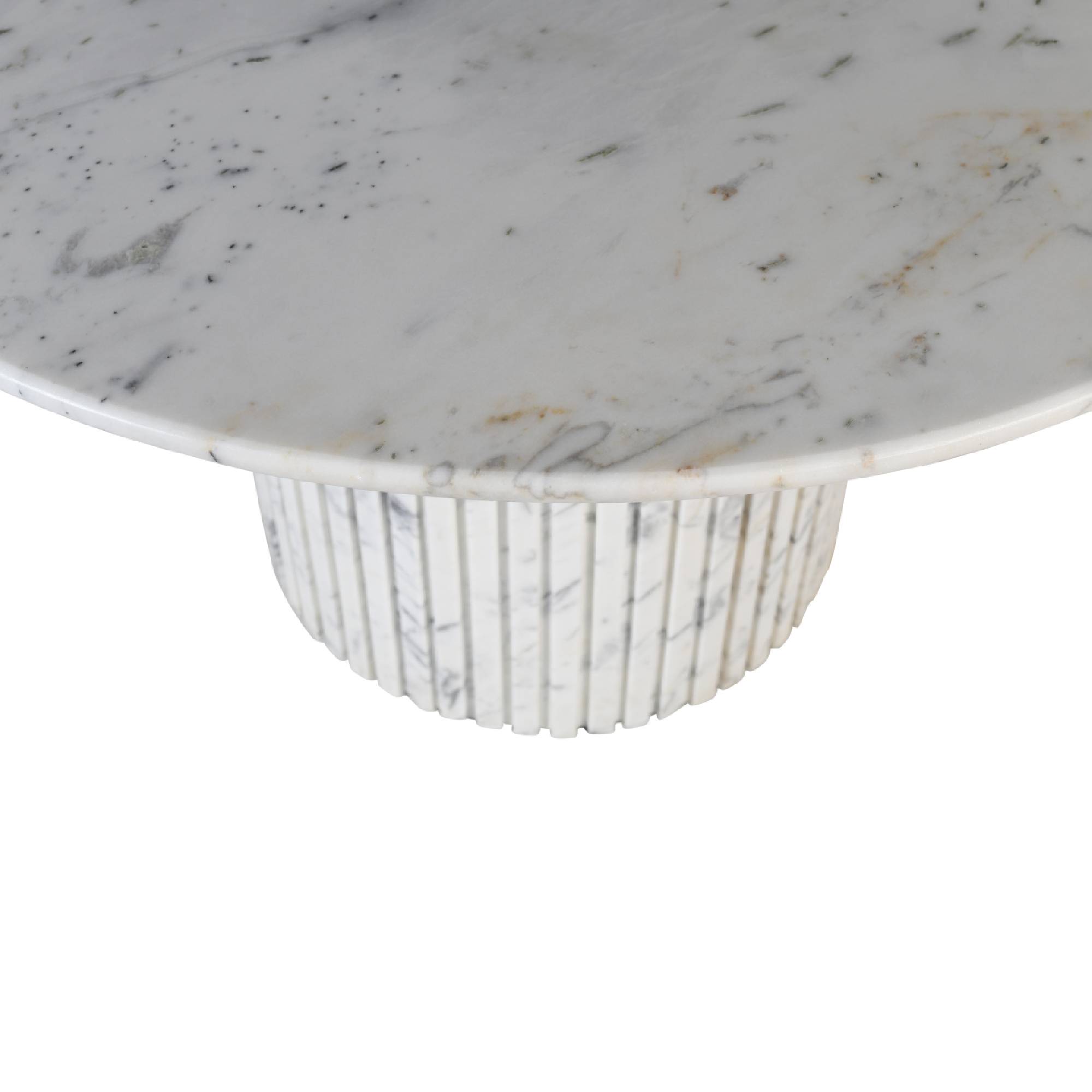 Ronde Eetkamertafel Neelim Wit Marmer PTMD