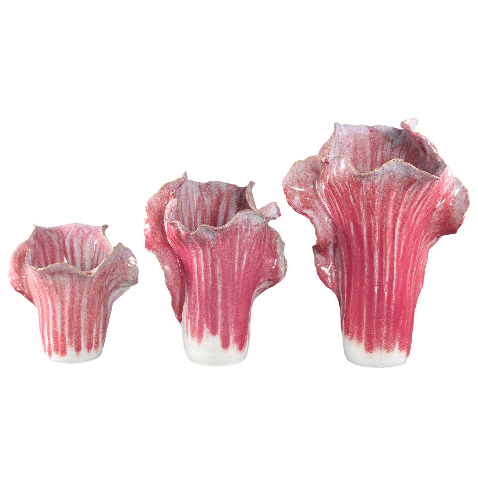 Chinese Kool Vaas Swing Roze Keramiek Large PTMD