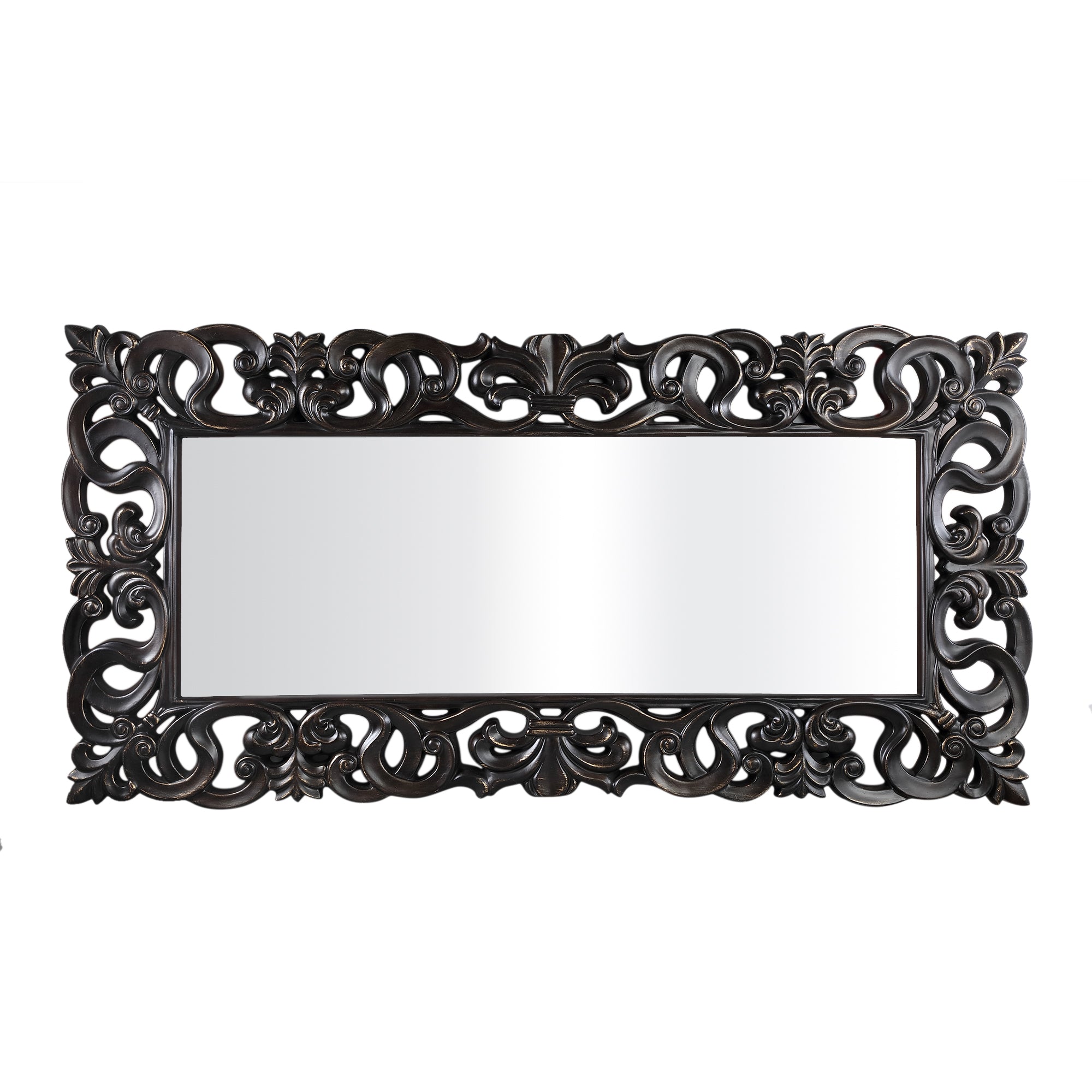 Morrigan Black Poly Classical Mirror Rectangle PTMD