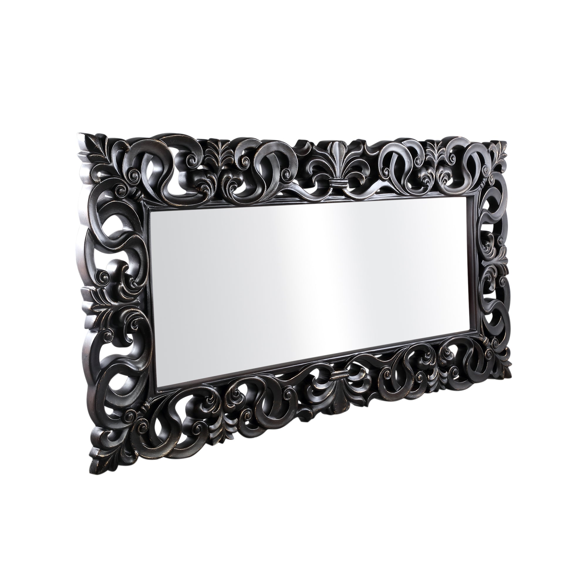 Morrigan Black Poly Classical Mirror Rectangle PTMD