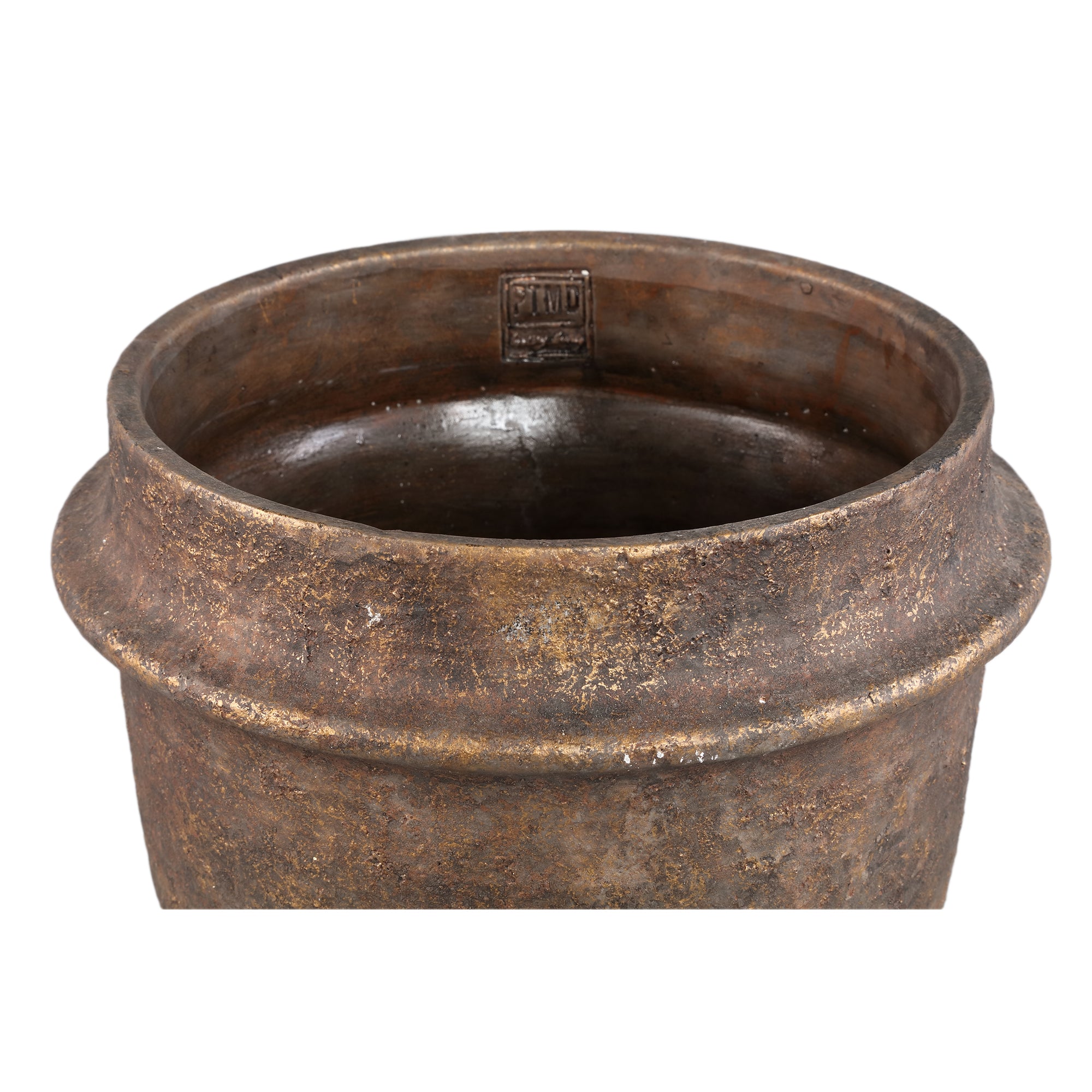 Christenee Grey half brown cement round pot big PTMD