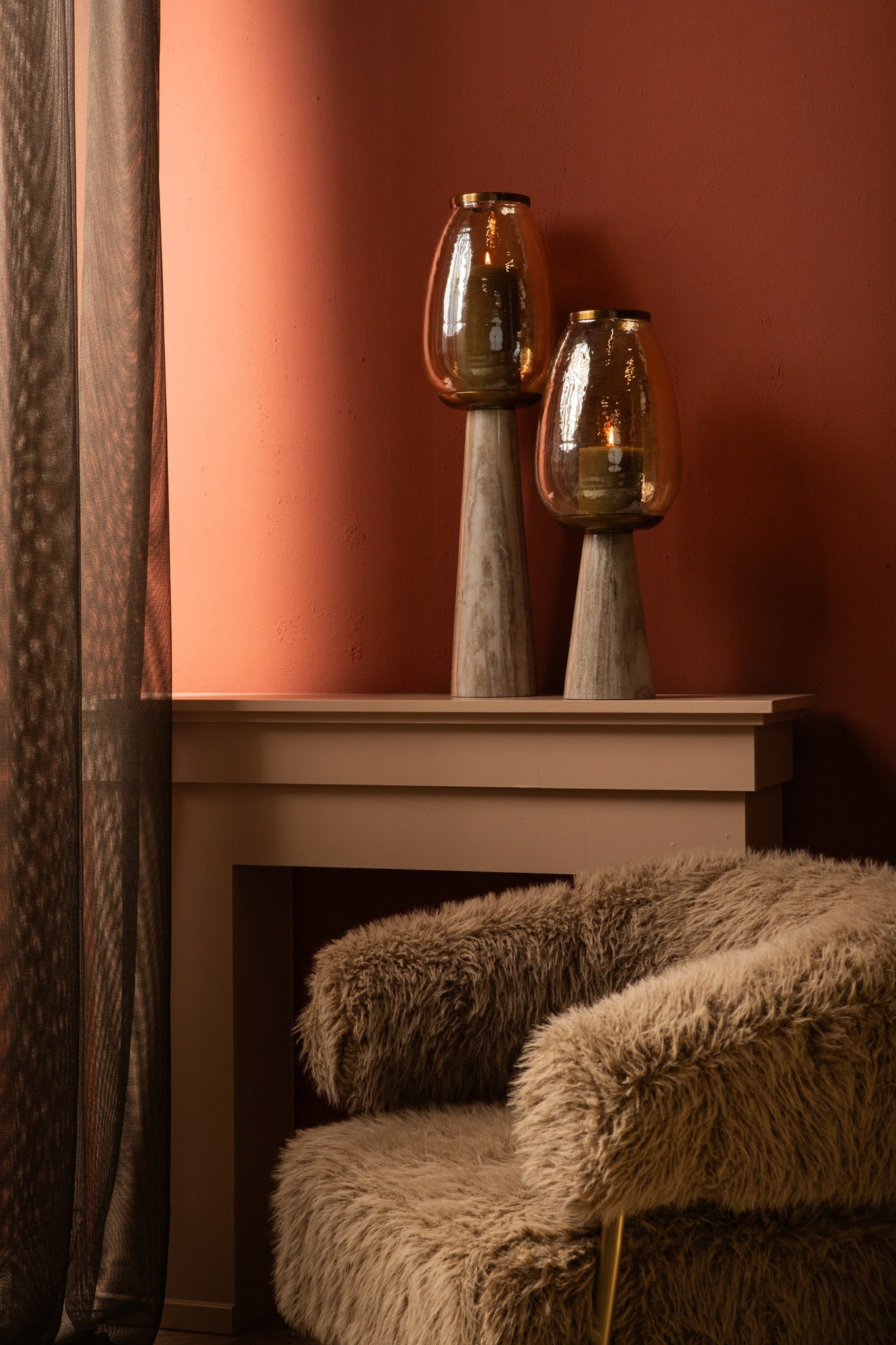 Berdand Beige floor stormlight luster glass cone L