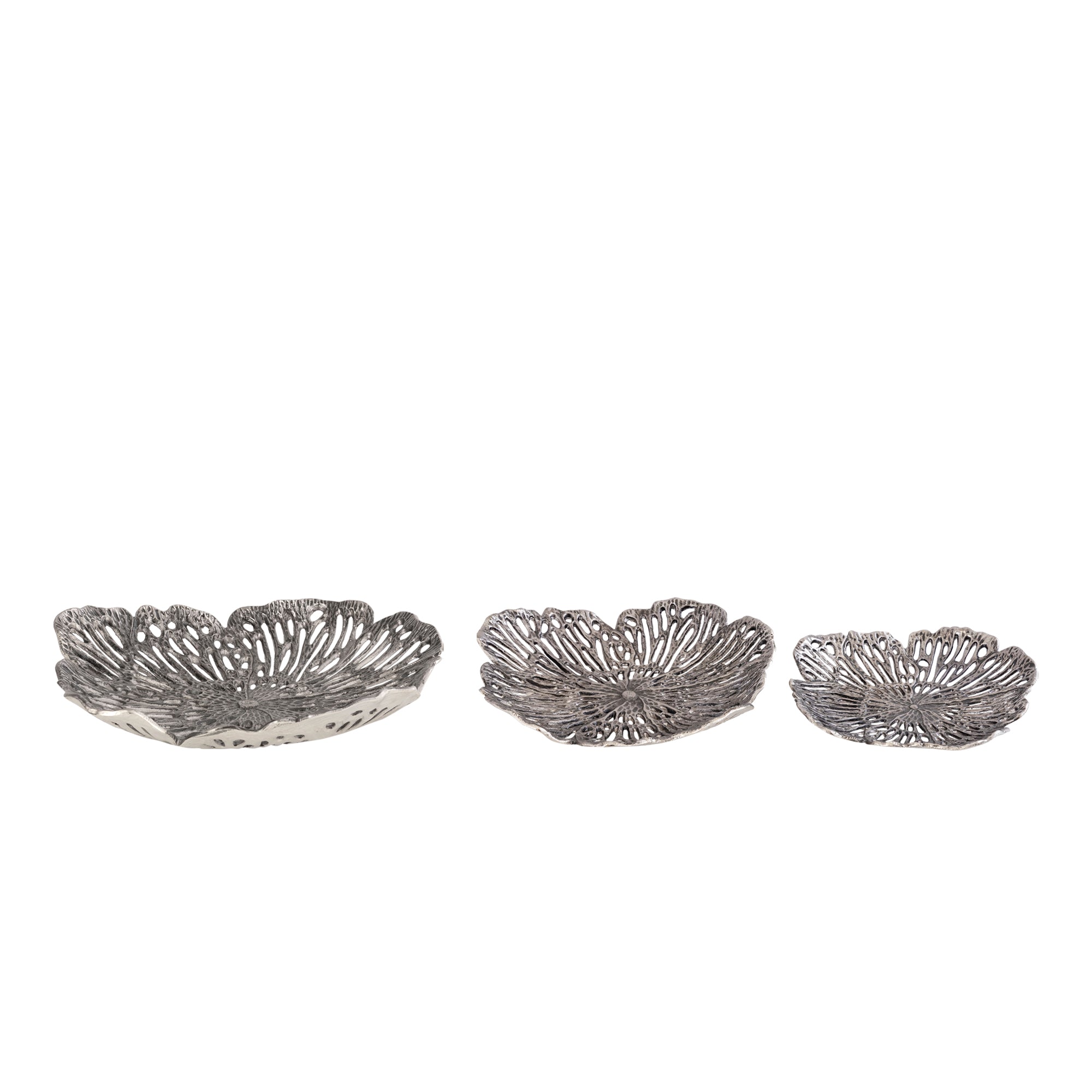 Schaal Ryhann M - 38x37x8 cm - Aluminium - Zilver PTMD