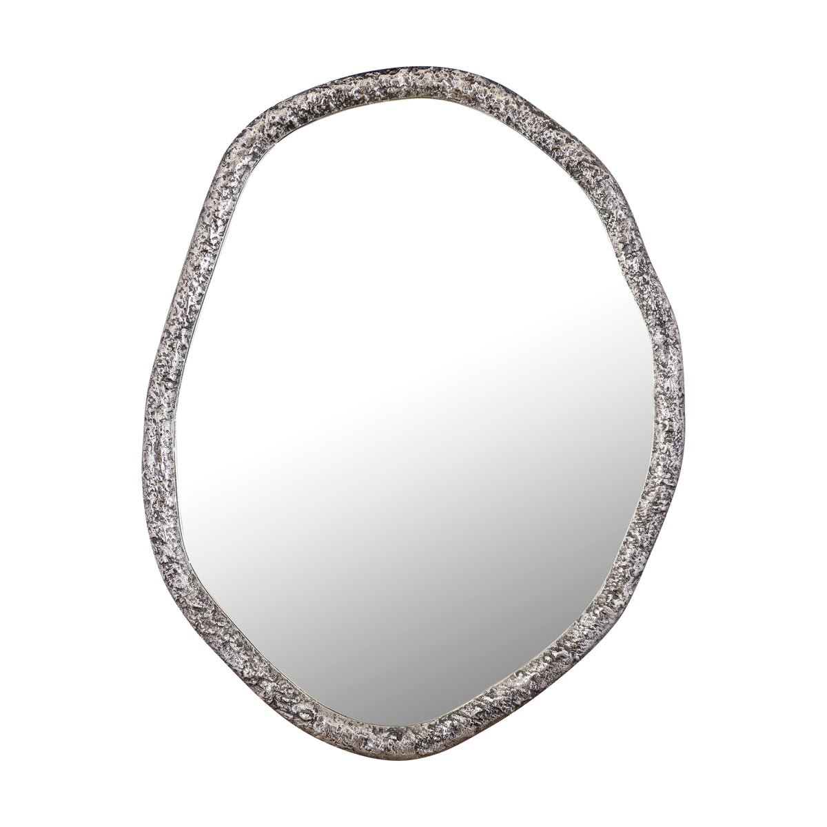 Paislie Nickel Organic Shaped Mirror Round PTMD