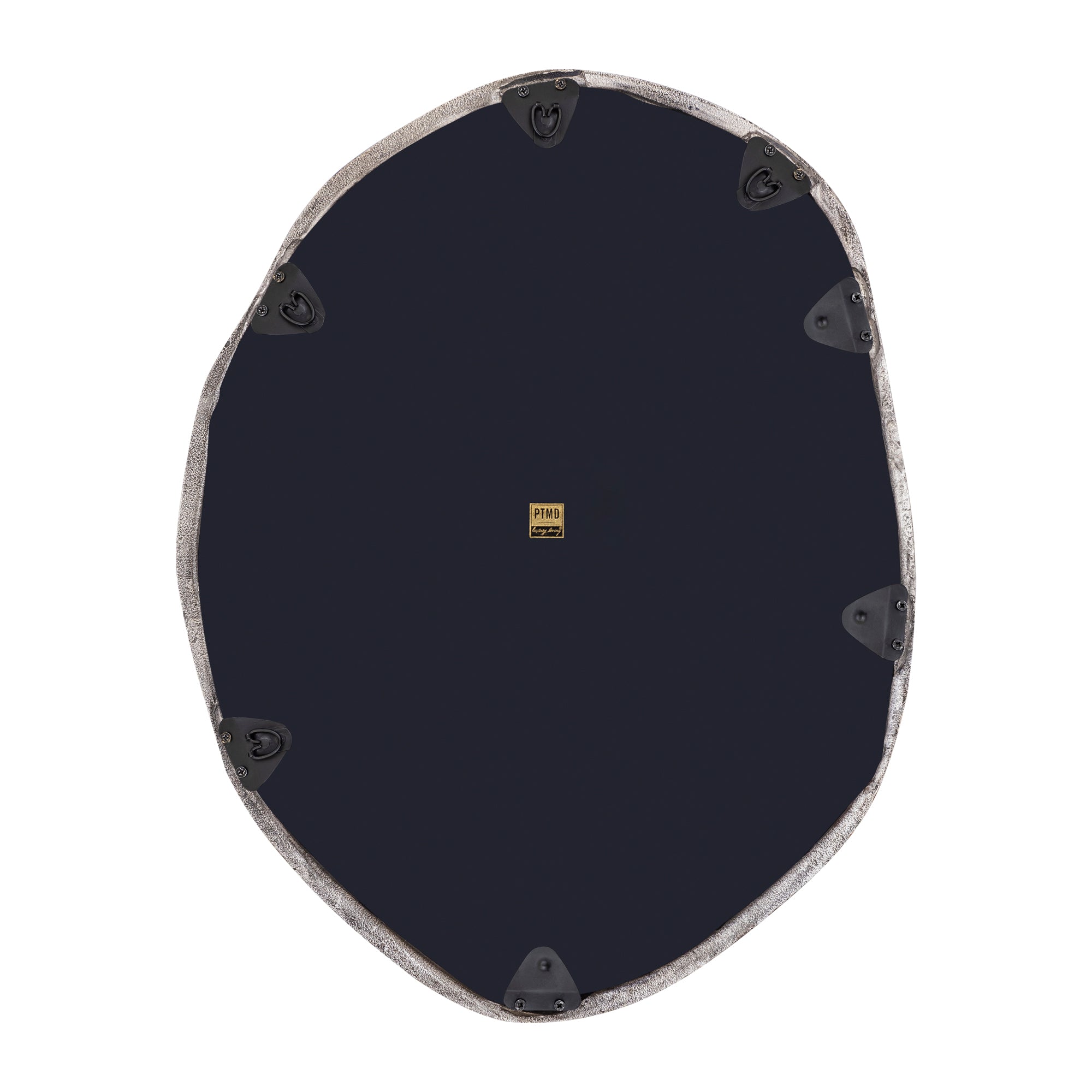 Paislie Nickel Organic Shaped Mirror Round PTMD