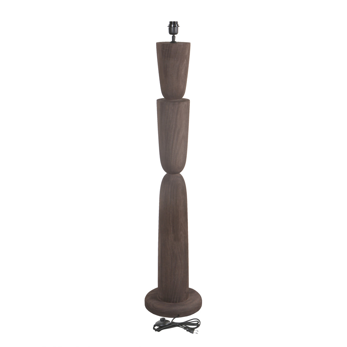 Lorinne Brown mango wood layered floor lamp base PTMD