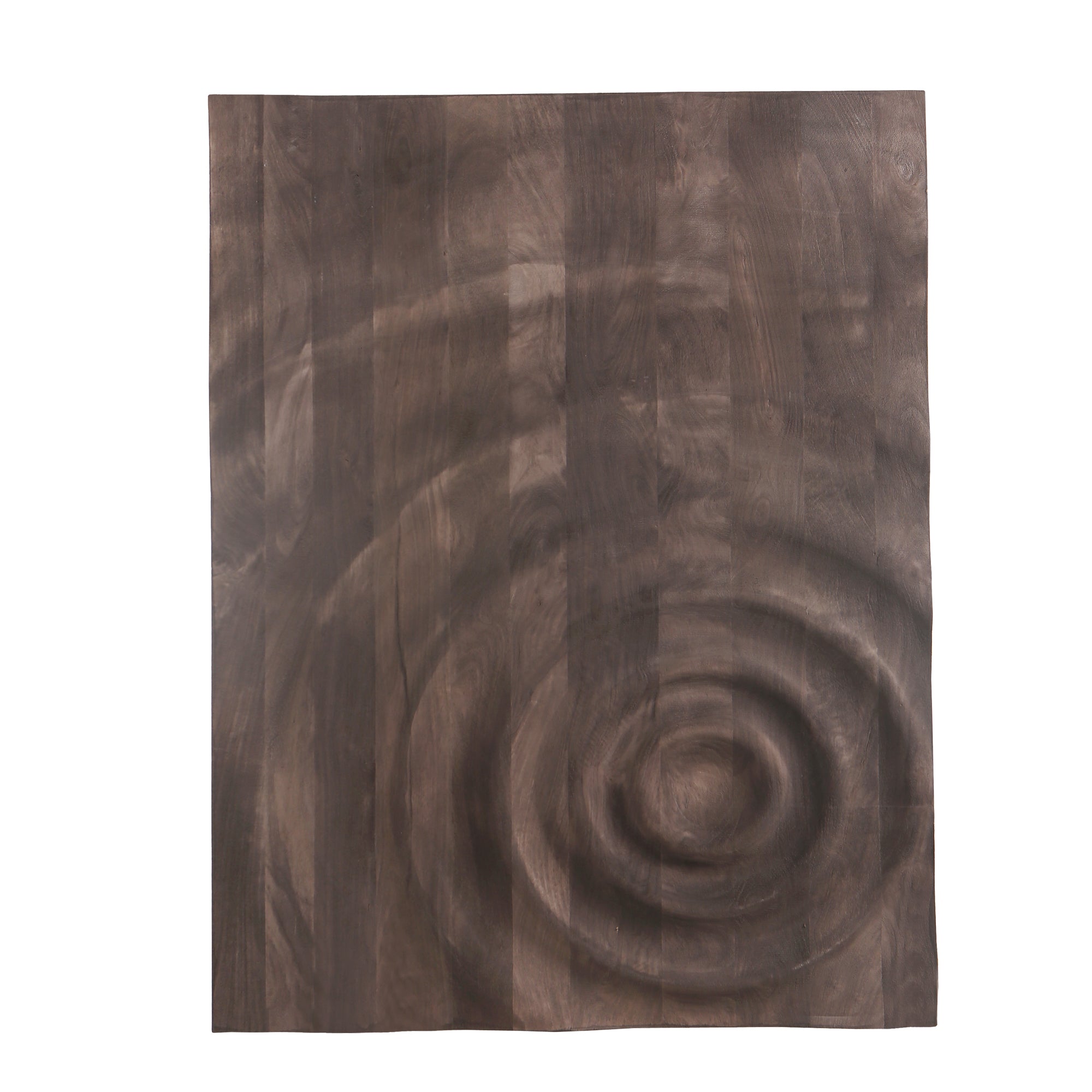Mattin Brown mango wood circle wall panel rect PTMD