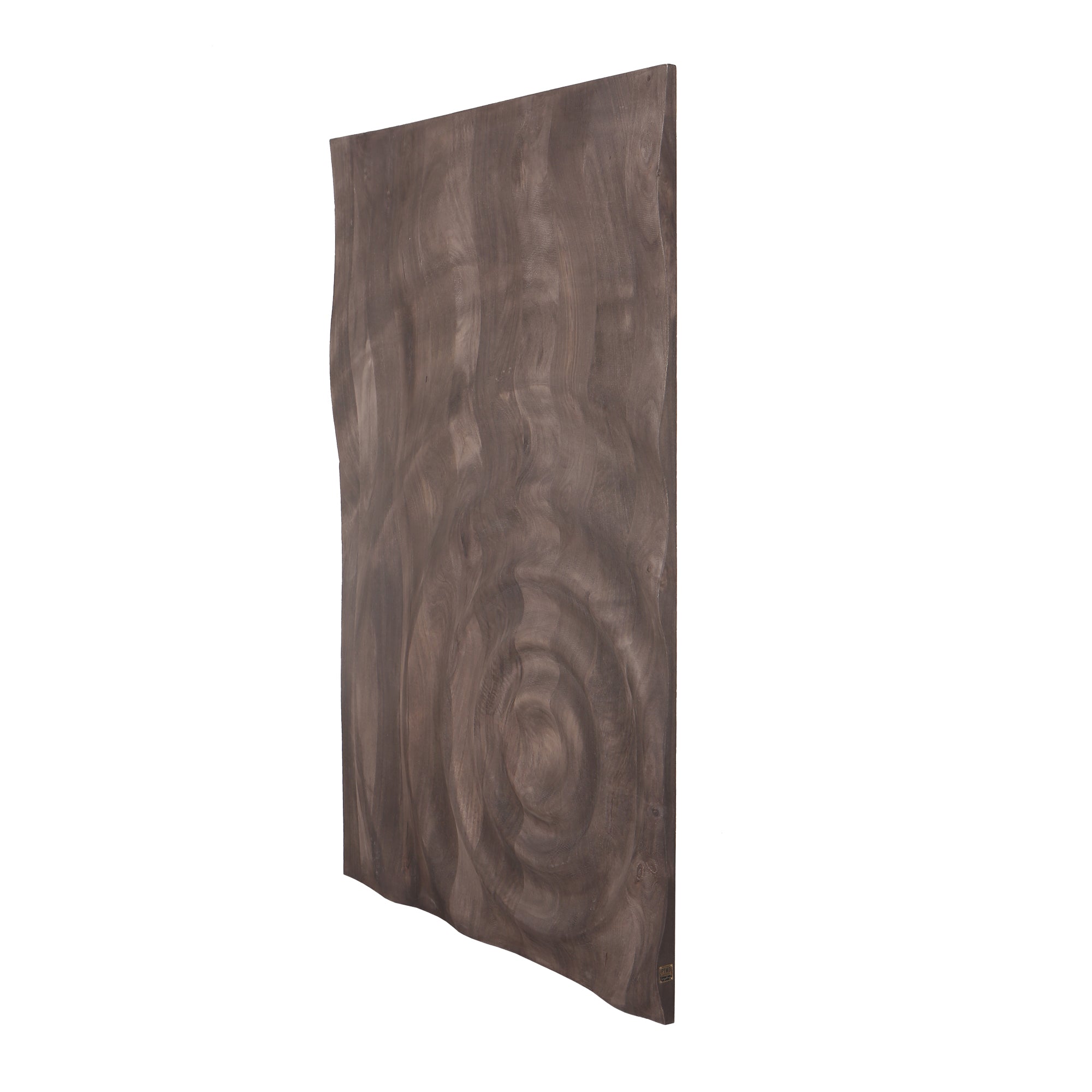 Mattin Brown mango wood circle wall panel rect PTMD