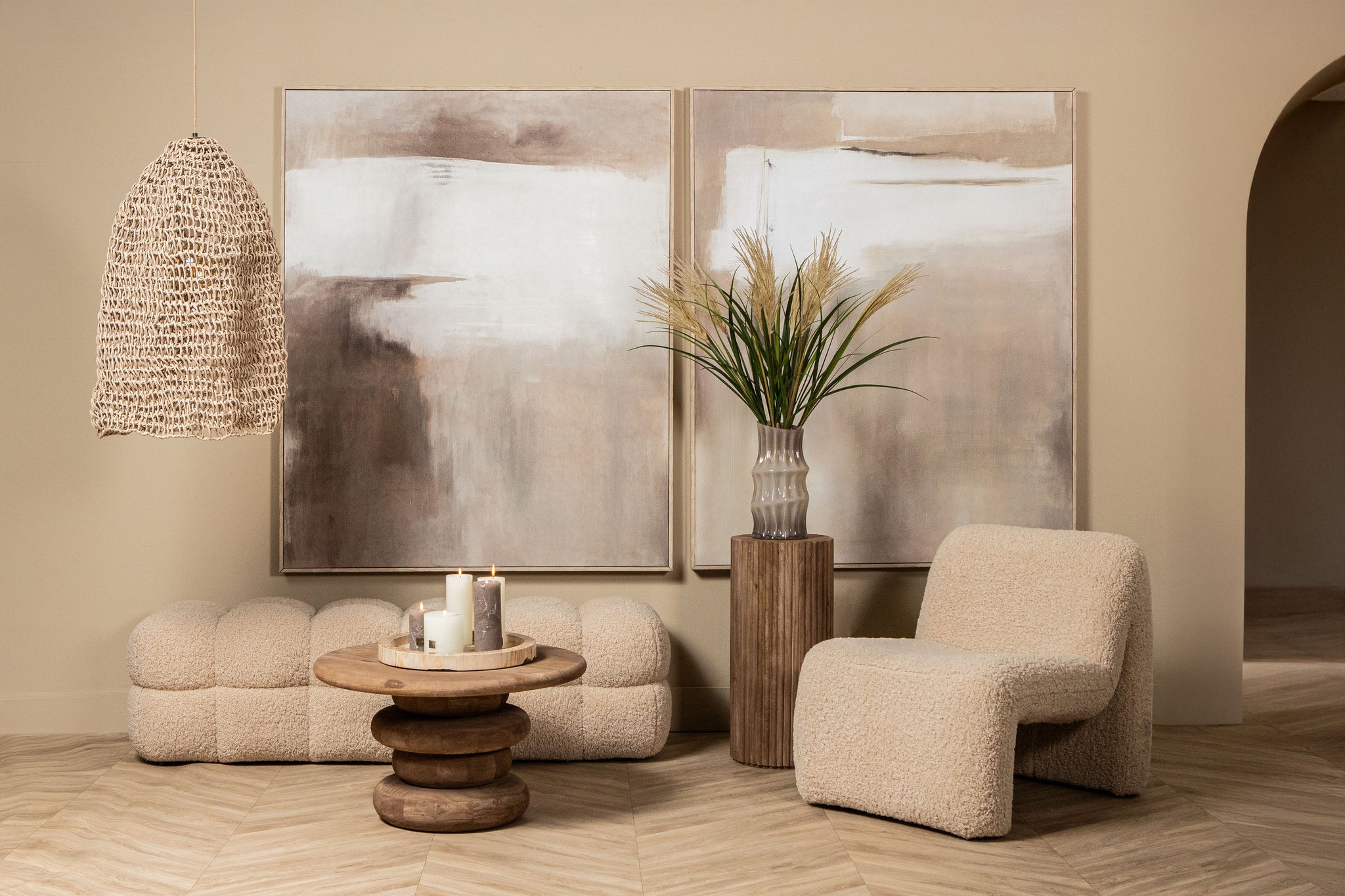 Oslo Luxe Fauteuil Teddy Beige PTMD