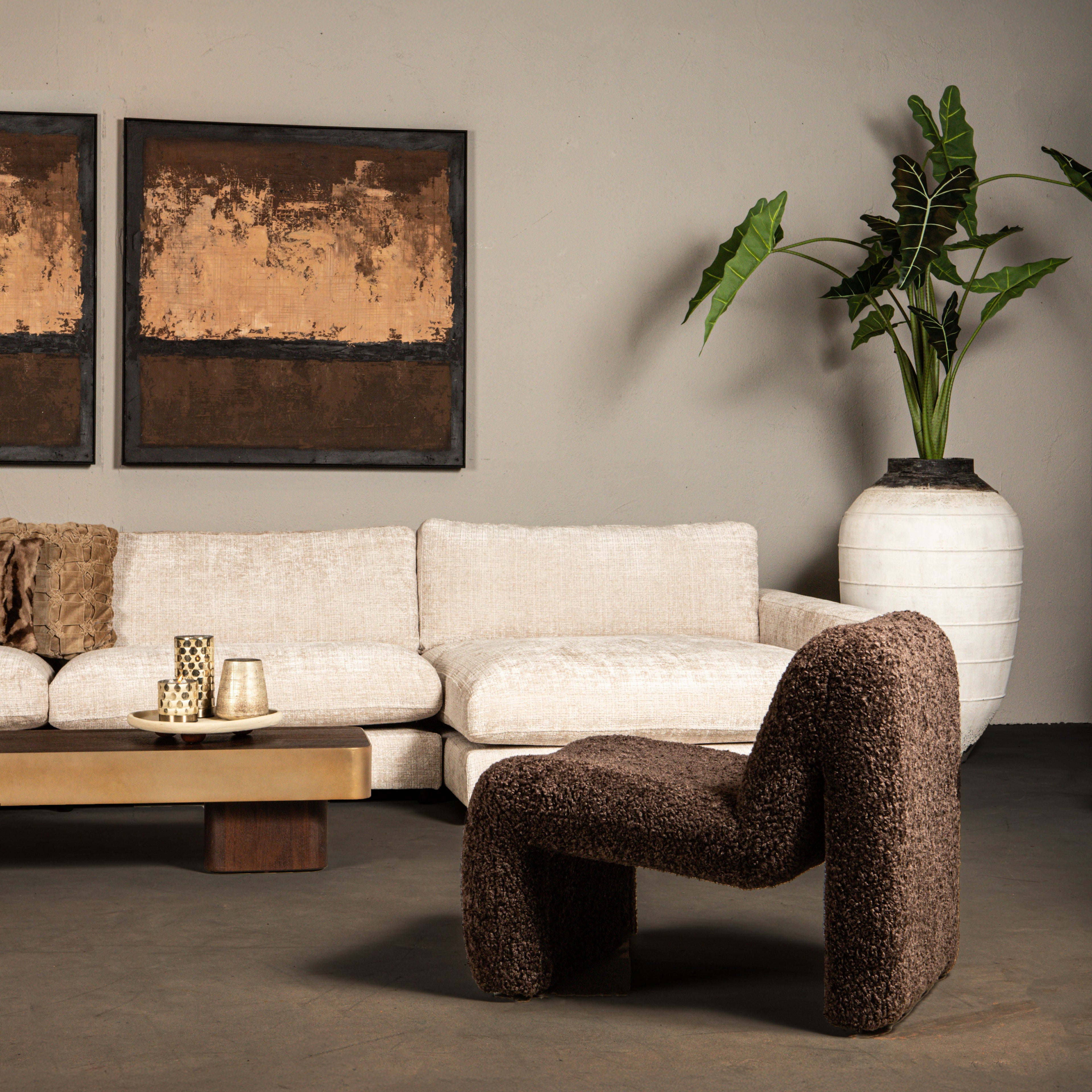 Oslo Luxe Fauteuil Teddy Coffee PTMD