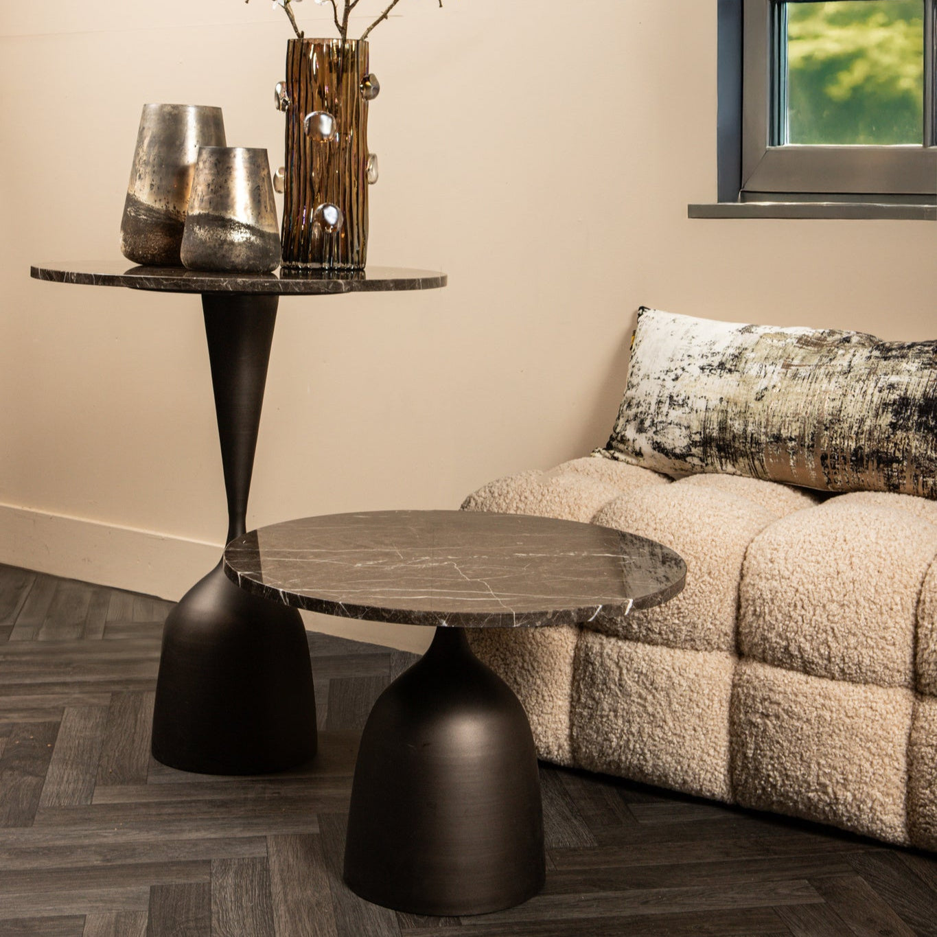 Patras Bistrotafel Bruin Marmer H77cm PTMD