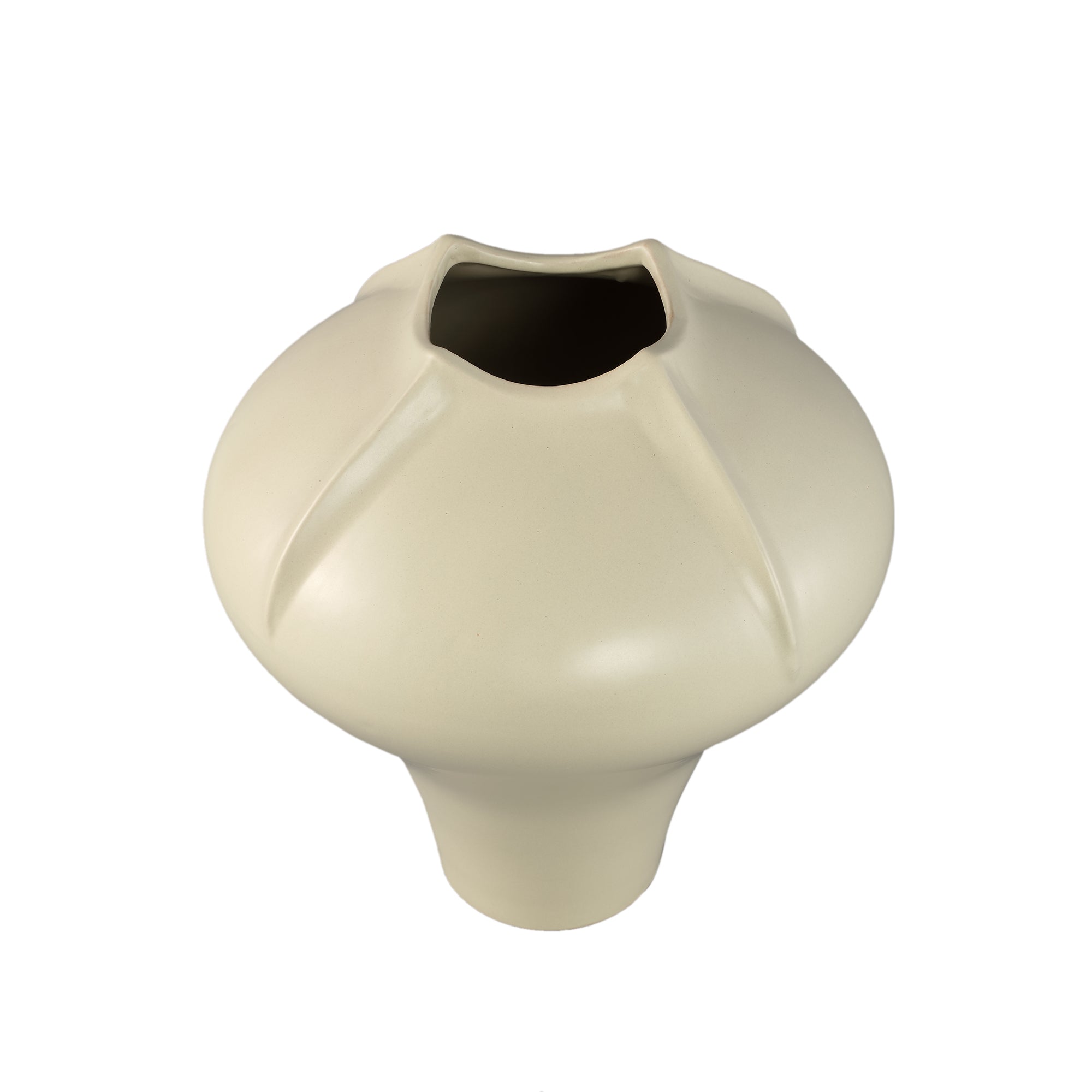 Ginos Cream Matt Ceramic Organic Bulb Vase L PTMD