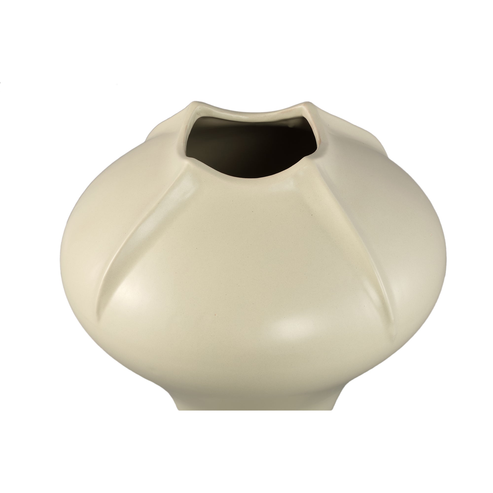 Ginos Cream Matt Ceramic Organic Bulb Vase L PTMD