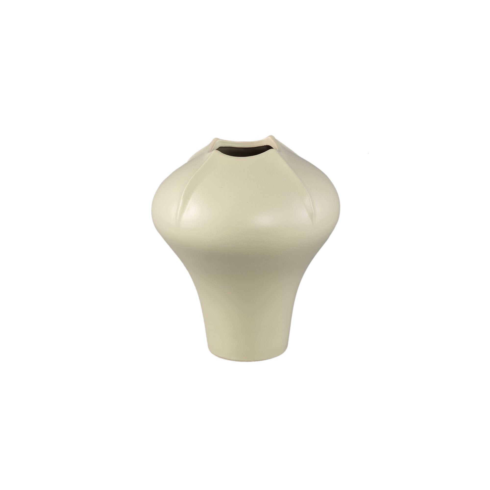 Ginos Cream Matt Ceramic Organic Bulb Vase S PTMD