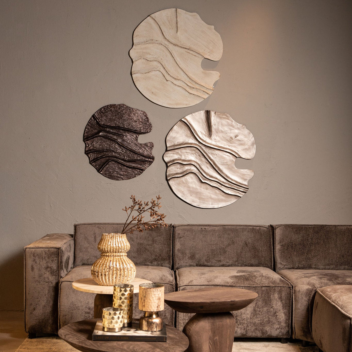 Samraj Brown MDF Wall Panel Wave Structure PTMD