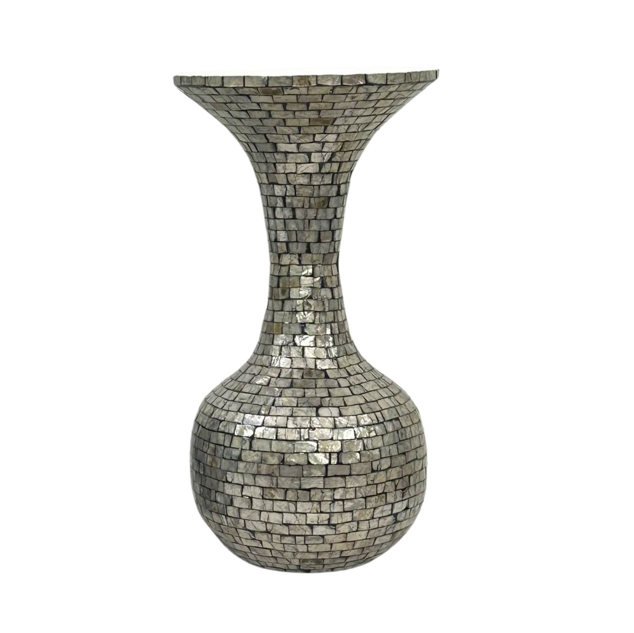 Cherryl Champagne Flared Capiz Paper Powder Vase Small PTMD