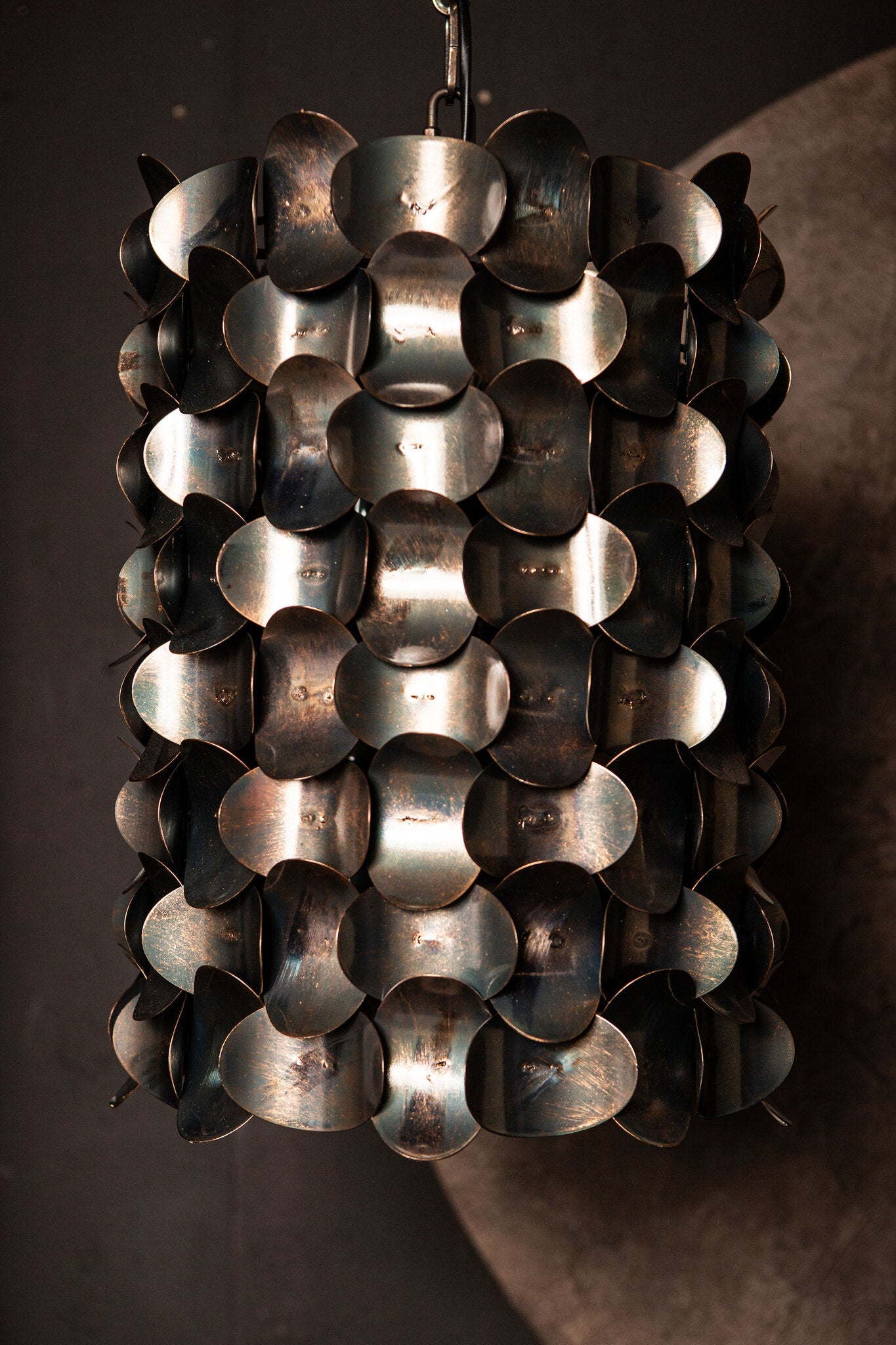 Jaye Black Iron Hanging Lamp Circle Pattern Wide PTMD