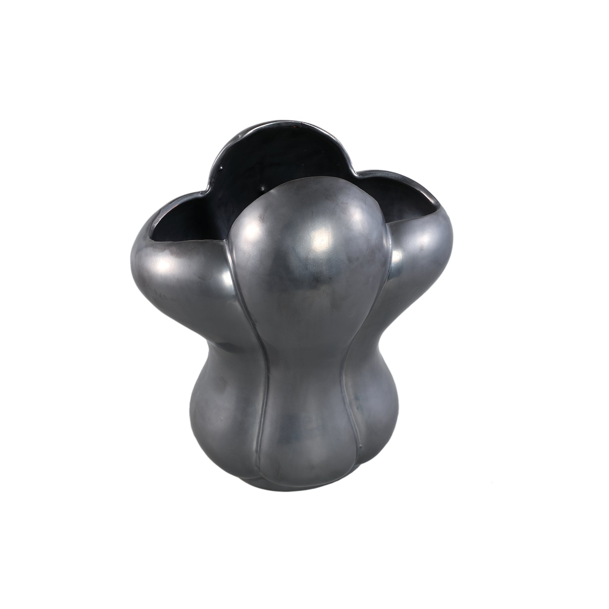 Mellie Black France Lily Flower Ceramic Vase M 26x18x29cm PTMD